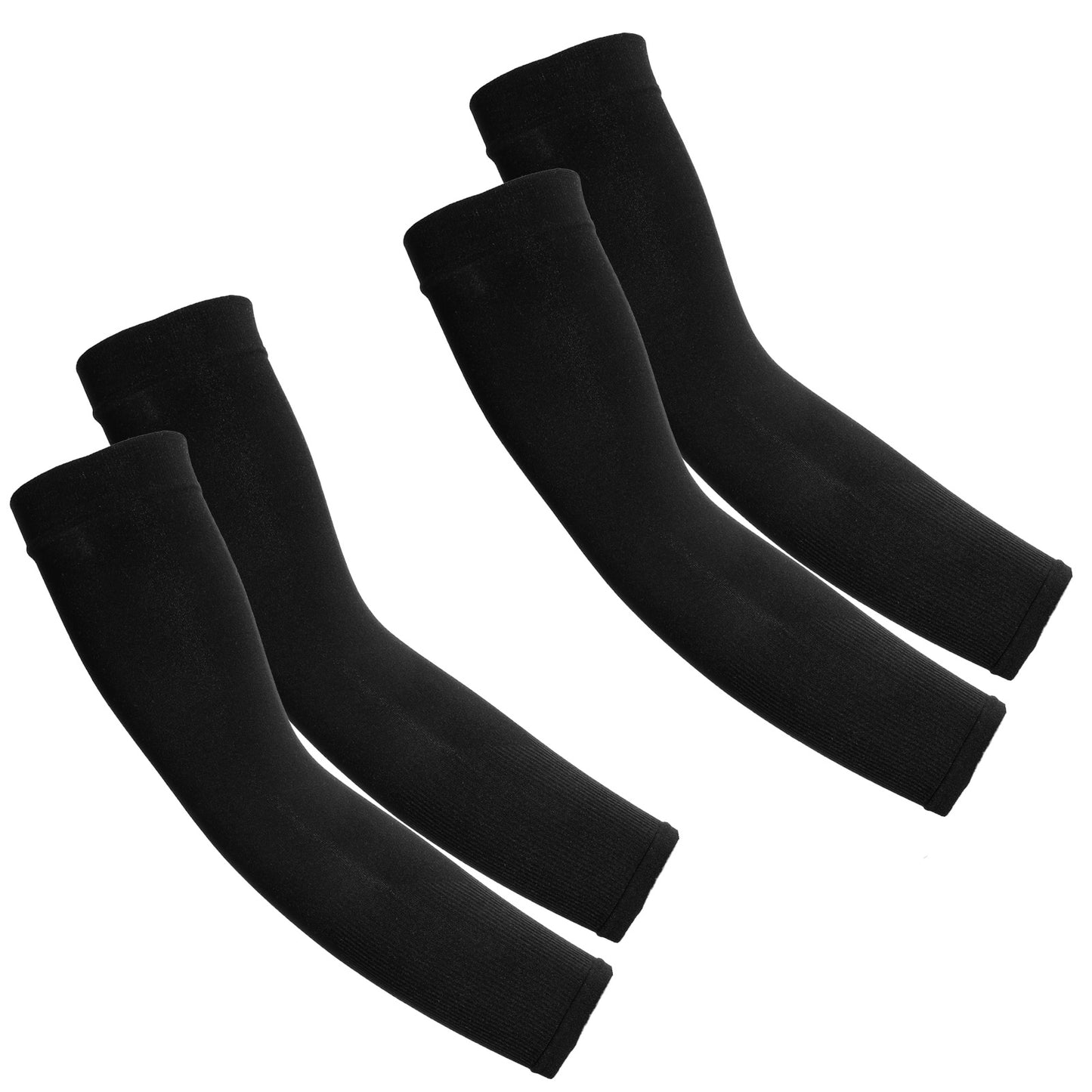 Yolev 2 Pairs Plus Size Arm Sleeves for Women UV Sun Protection Sleeves Black Arm Sleeves Cooling Ice Silk Compression Arm Sleeves Cover for Men Women Arms
