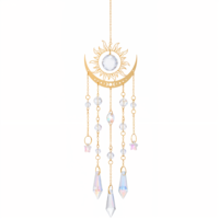 sun catcher crystals for Windows Hanging crystal suncatcher Sun and Moon hanging crystals for windows