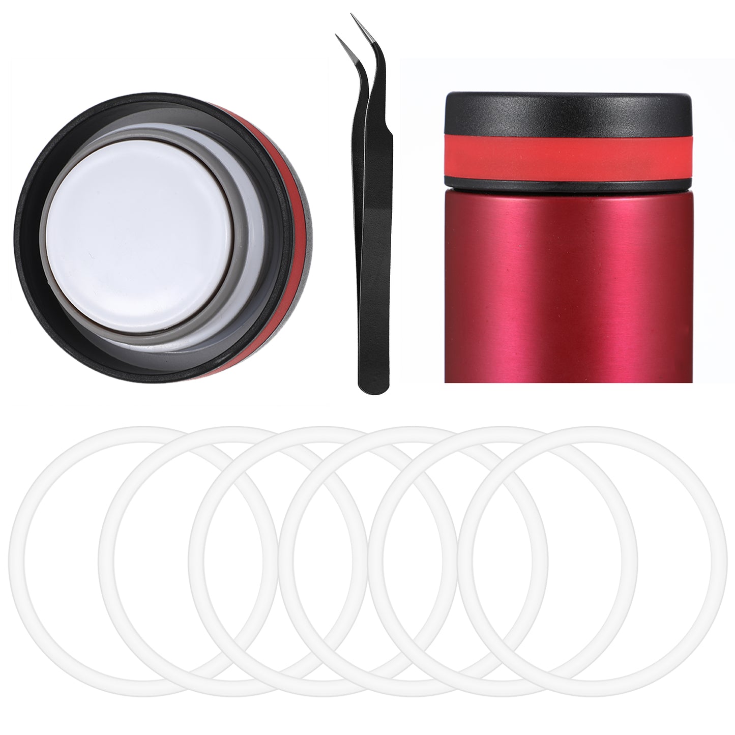 6 Pcs Water Bottle Gasket Replacement for Hydro Flask Wide Mouth Flip, 2 Inch Silicone O Ring, Water Bottle Seal Ring Replacement for Hydroflask with Tweezers