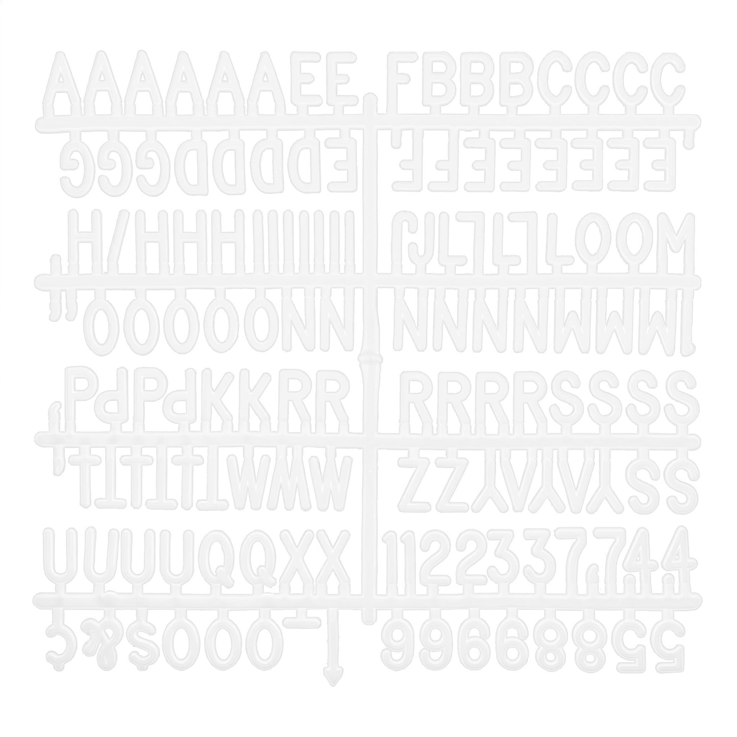 Lusofie Felt Board Letters, 3/4 Inch Letter Board Letters Plastic Letter Board Sign Multipurpose Message Board Letters with Letters Numbers and Symbols Only for Felt Letter Board, 441Pcs(White)