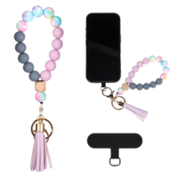 Josojoou Beaded Phone Wrist Strap, Mobilephone Lanyard with Tether Tab, Elastic Hands-Free Wristlet Strap Bracelet Strap Mobile Phone Chain for Most Smartphones