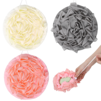 3 Pcs Bar Soap Loofah Pouch, 2 in 1 Soap Bar Loofah Can Hold Soap Effective Exfoliation for Women and Men - Shower Sponge for Body with Rich Lather( Beige & Pink & Gray )