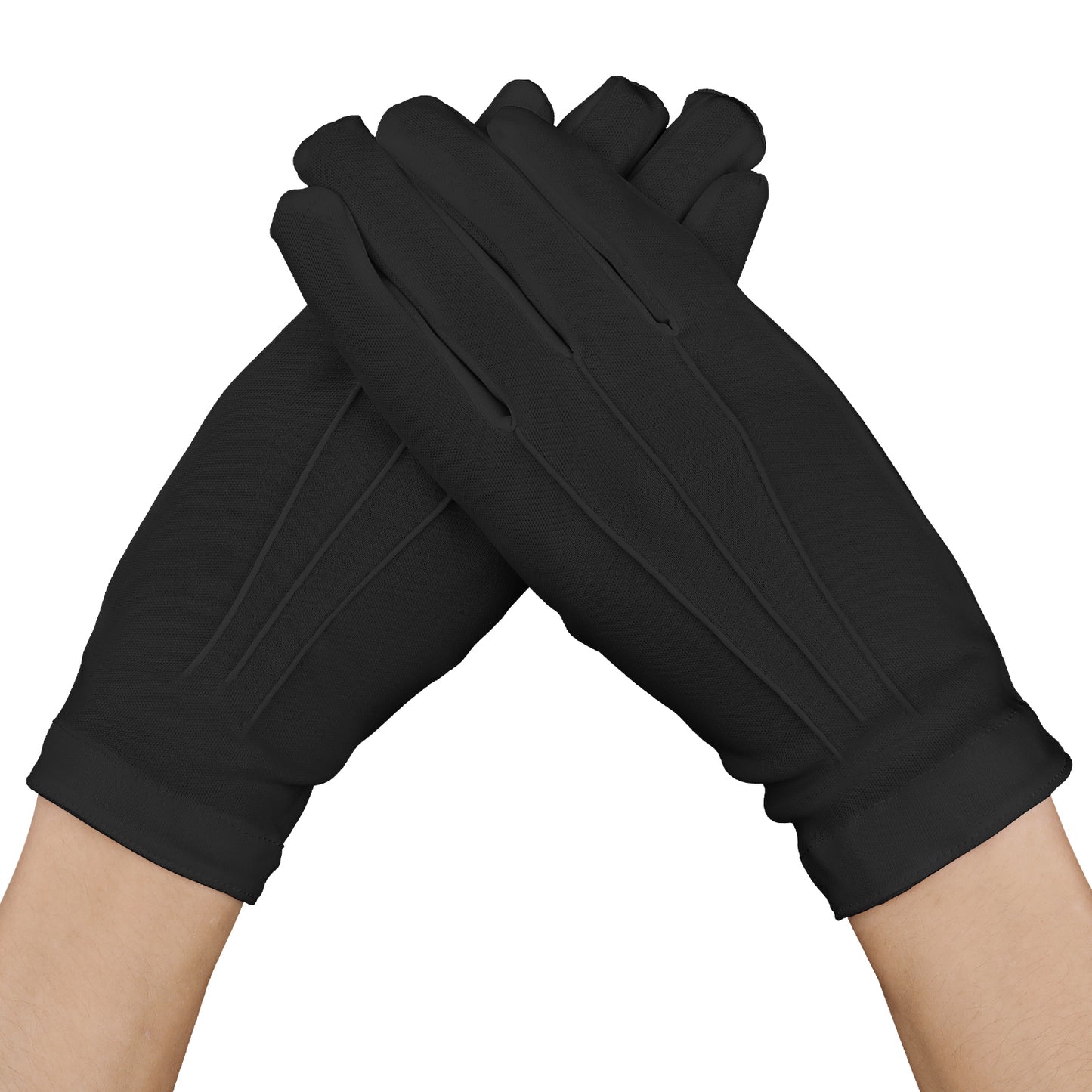 HaiFafafaing Cotton Gloves with Snap Cuff for Formal Events, Tuxedo Uniforms, Parades, and Mimes for Communion, Police, Servers, Coin Handling, Jewelry, Funerals, and Usher Duties(White)
