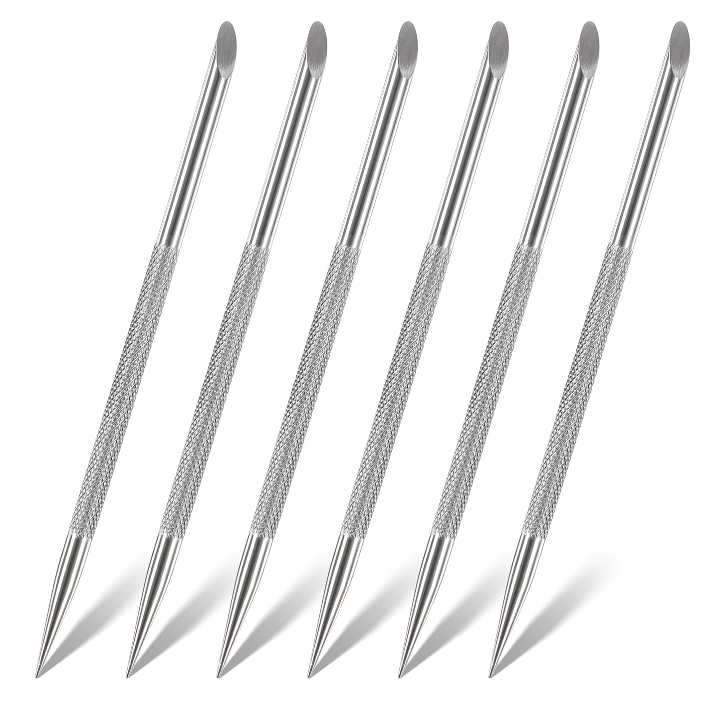 6pcs Stainless Steel Cuticle Pusher,Nail Cleaning Cuticle Stick,Remover Cutter Manicure Pedicure Tool,Nail Tools for Fingernails Toenails