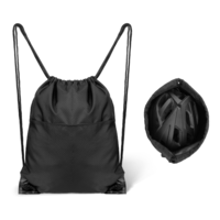 Lusofie Drawstring Backpack, Water Resistant Drawstring Bag Oxford String Backpack For Travel, Swimming, Fitness, Cycling For Men and Women(Black) (Black)