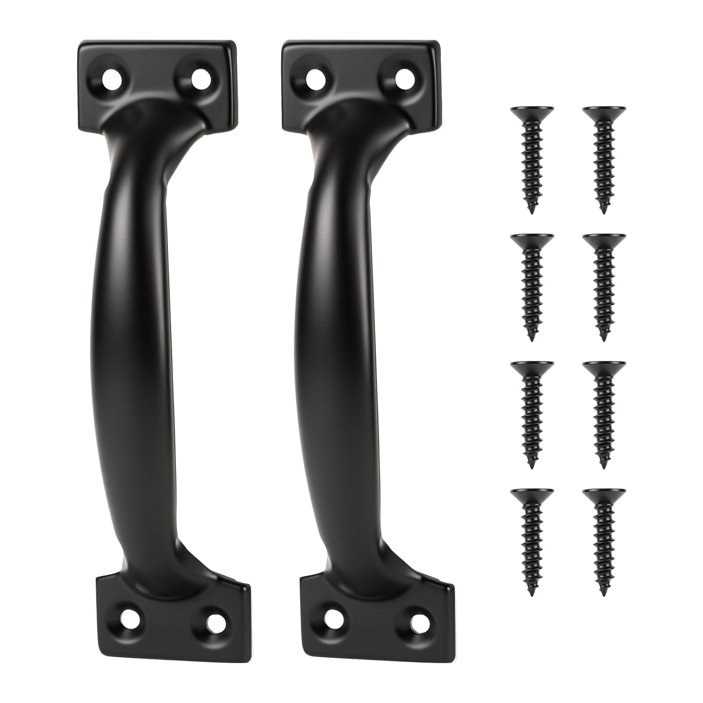 HaiFafafaing 2 Sets Rustic Gate Handle- Iron Bow Shaped Metal Handle Pull with Screw for Gate Barn Door, Closet, Garage, Includes Install Hardware, Easy to Install