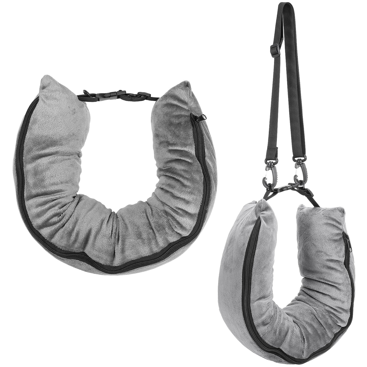 Neyauo Stuffable Travel Pillow, Adjustable Neck Size, Velvet Storage Bag, Multifunctional Sleeping Rest Cushion, Travel Essentials