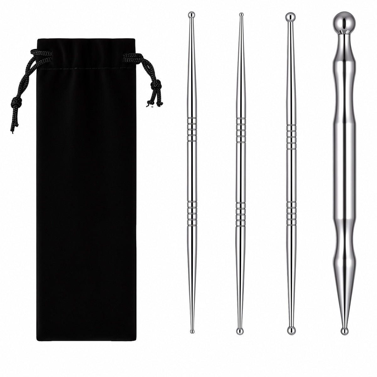 Gemoioio 4Pcs Acupressure Pen Set, Stainless Steel Acupuncture Pen for Body
