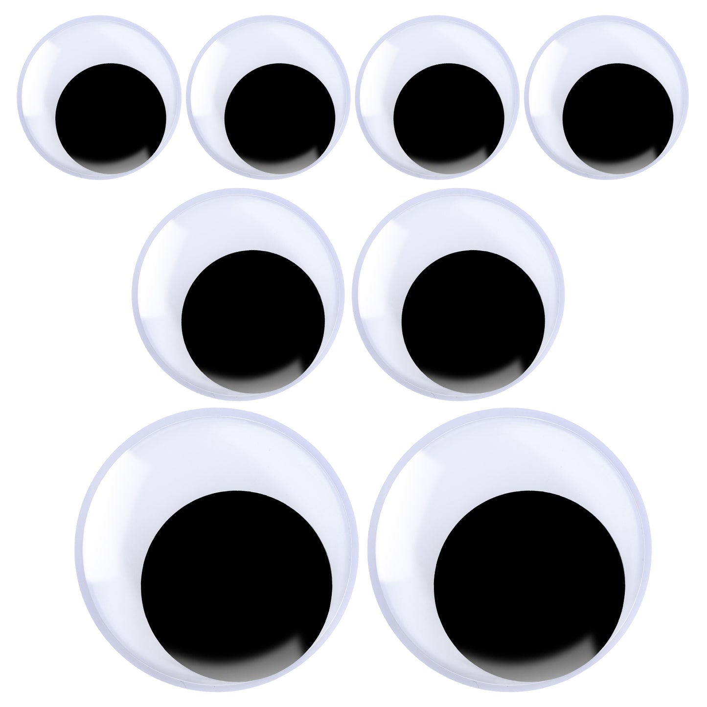 8 Pack Giant Googly Eyes 2/3/4 Inch Self Adhesive Large Googly Eyes Plastic Black White Big Wiggle Eye Stickers for Crafts Christmas Tree Party Decorations