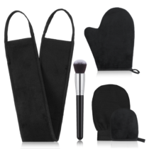 Self Tanning Mitt Applicator Set, 5-Piece Double Sided Self Tan Mitt with Mini Tanning Glove, Exfoliate Mitt,Face Tanning Brush and Ultra Soft Microfiber Back Lotion Applicator Apply Lotion