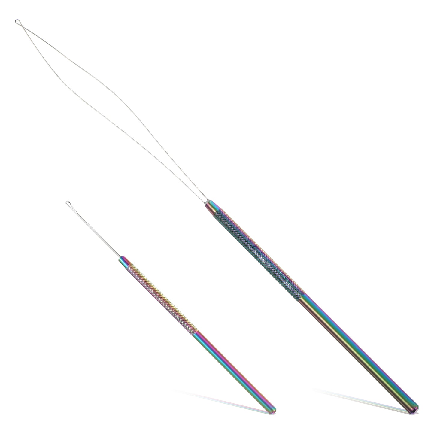 "Stainless Steel Hair Extension Tool Kit 2Pcs Micro Needle Threader Wire Pulling Loop Hook Tools Micro Links Hair Kit for Silicone Beads Hair or Feather Extensions Styling "