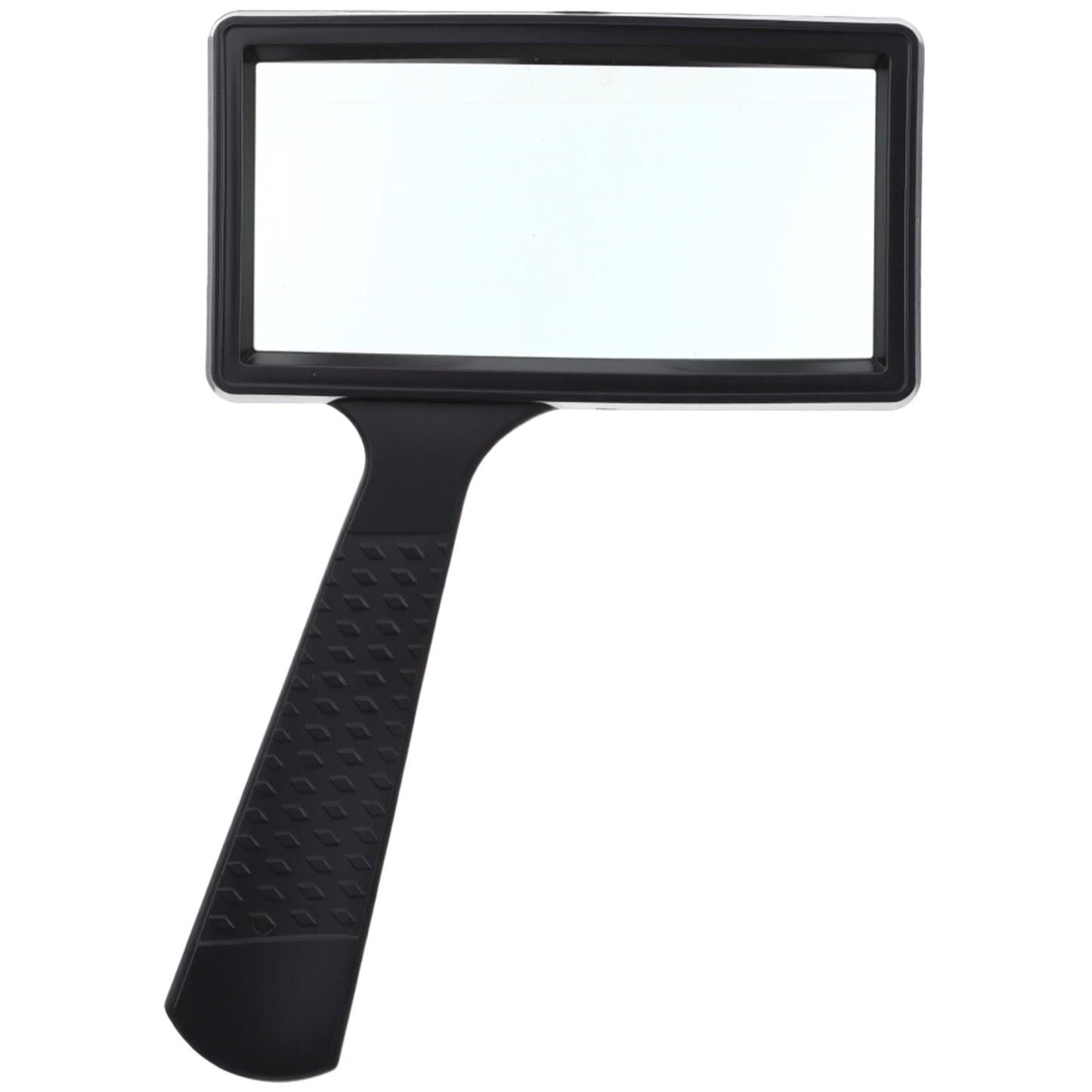 Handheld Magnifying Glasses 5X Rectangle Reading Magnifier Black Large Magnifying Glass for Reading Scratch-Resistant Glass Magnifiers for Seniors Readings Hobbies Repair Observation