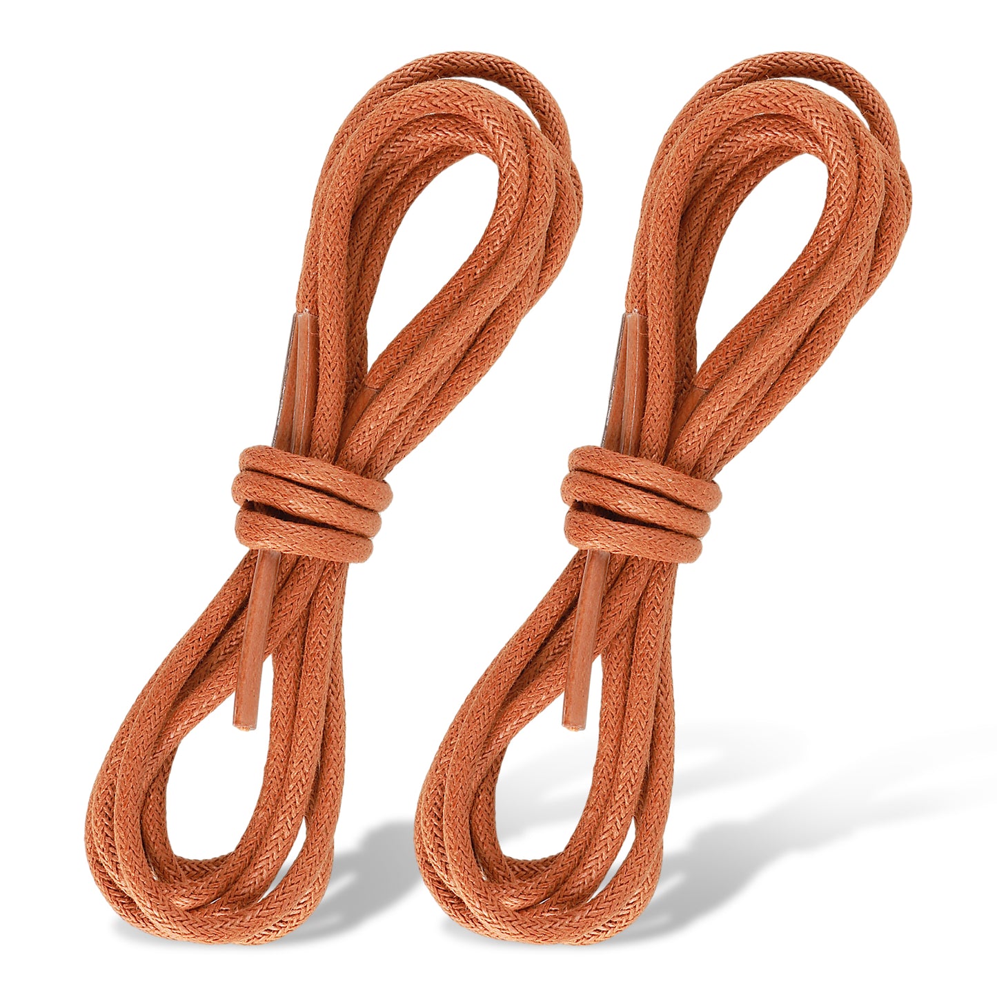 Telooco 2 Pairs of Brown Shoe Laces, 80cm Waxed Cotton Round Shoe Laces, Premium Thin Shoelaces for Dress Shoes and Boots