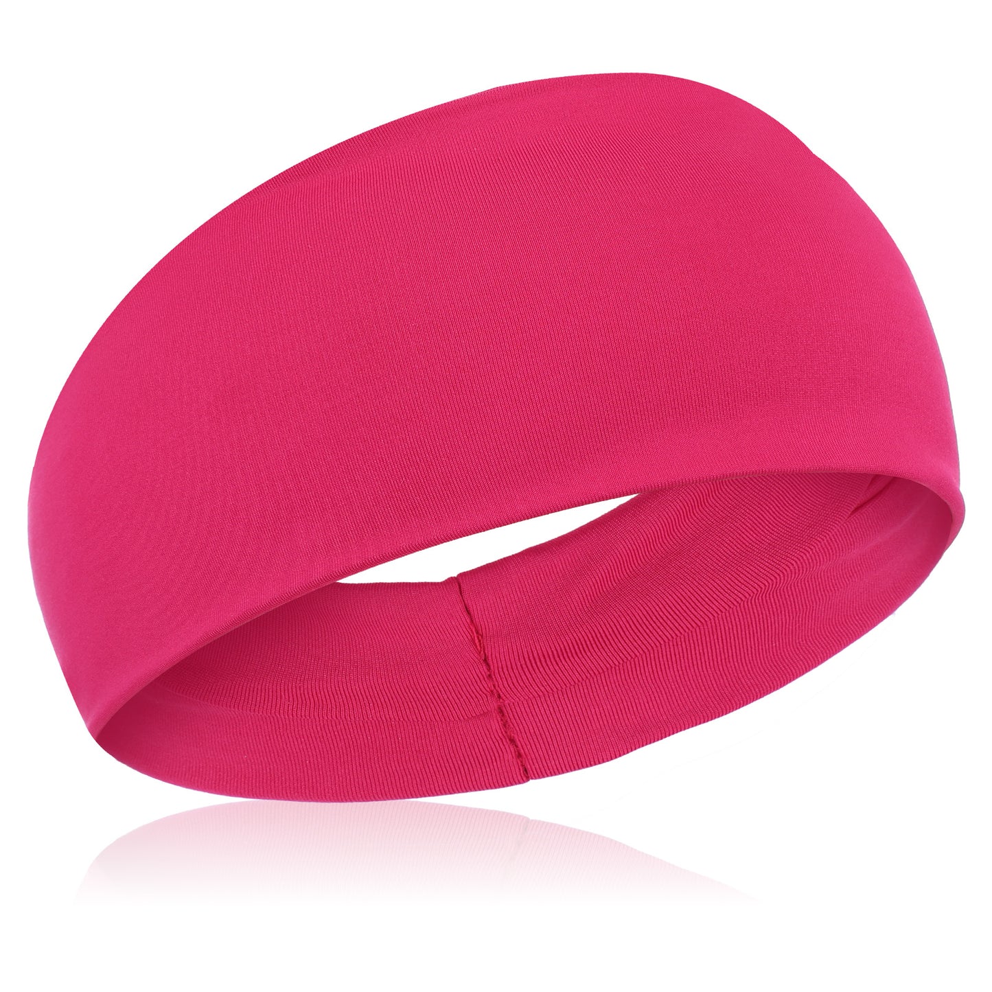 Yolev Hot Pink Headband 80s 90s Headband for Women Soft Neon Pink Head band 80s 90s Hair Accessories for Glow Party Travel Party Sweatbands Yoga Sports Basketball Fitness Workout Hair Bands