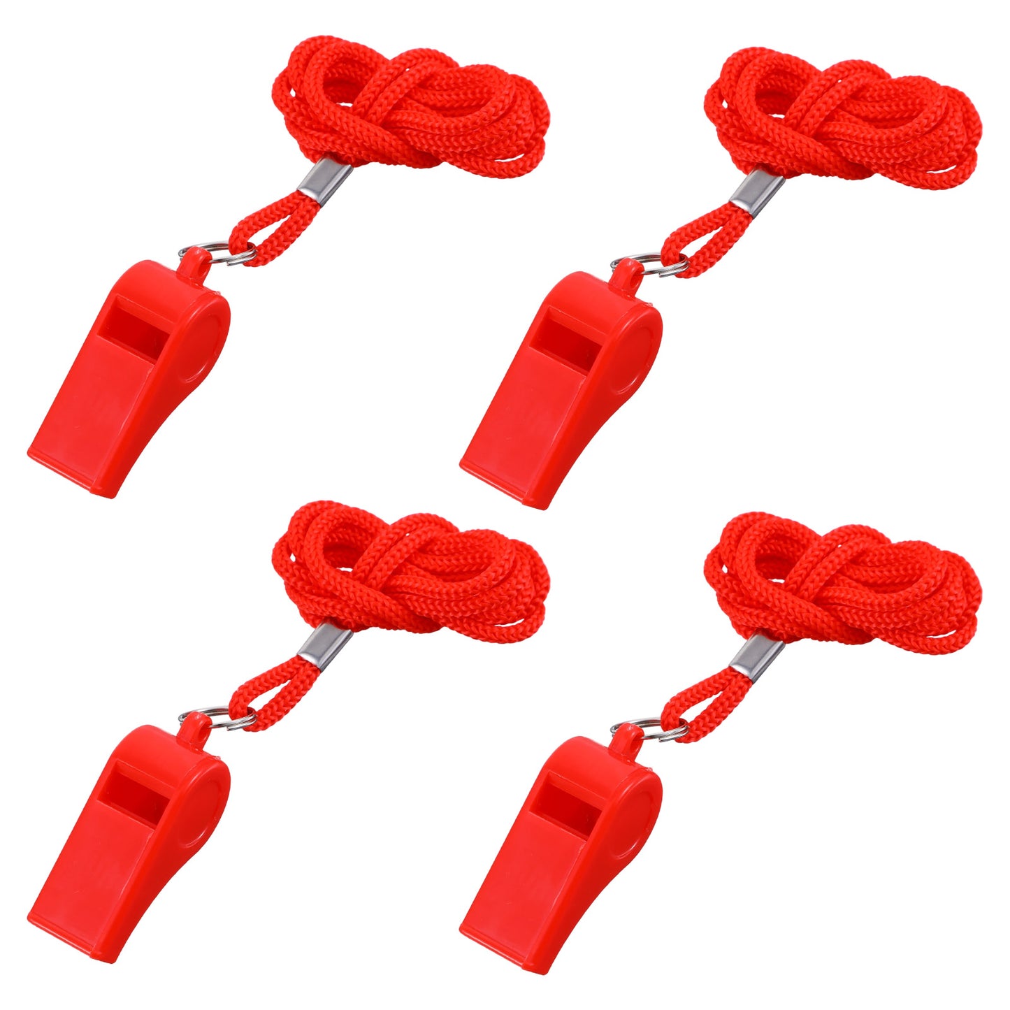 Yolev 4PCS Red Whistle with Lanyard,Plastic Whistle for Adults, Loud Crisp Sound Whistles for Outdoor Activities, Coach Trainning,Lifeguards,Teacher Polices