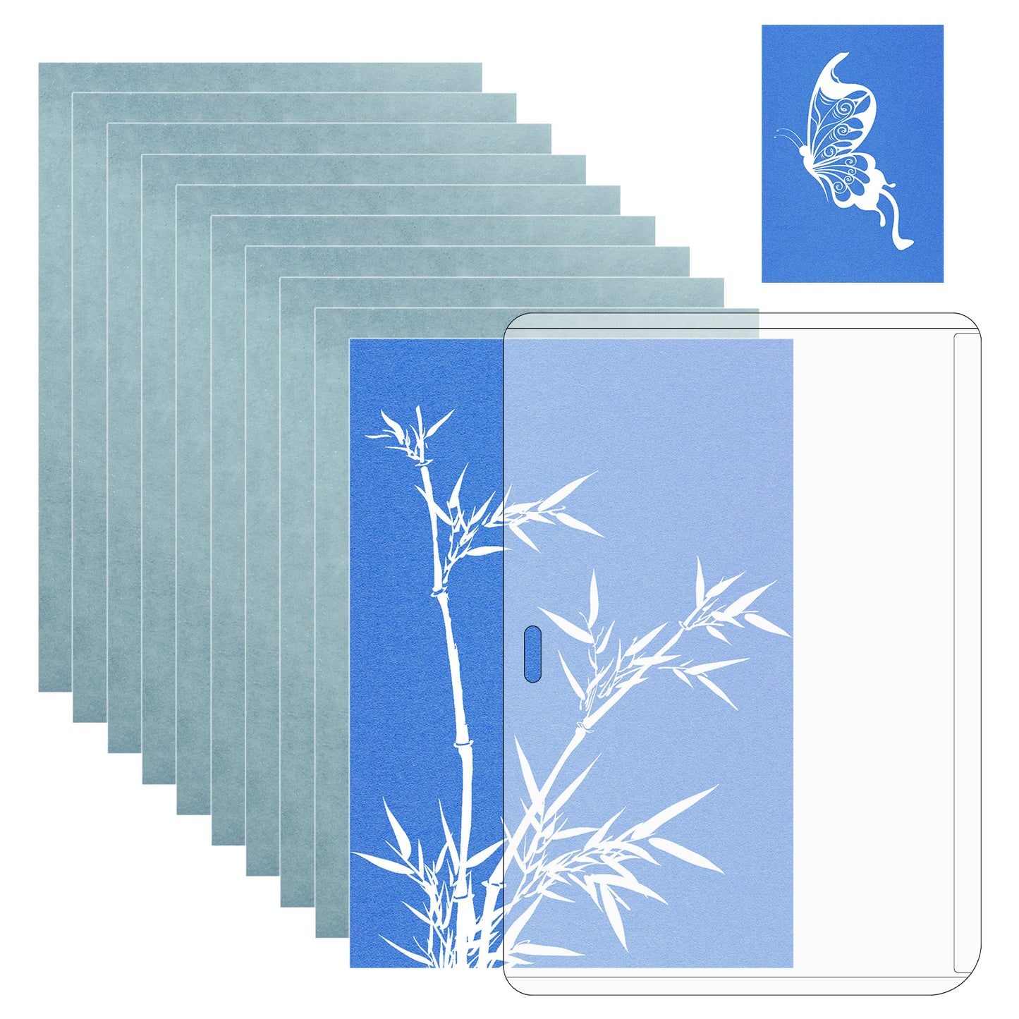 Sun Print Paper Kit - 30pcs Cyanotype Paper with 1 Sheet Acrylic Panel, 5.83x4.13in for DIY Arts & Crafts