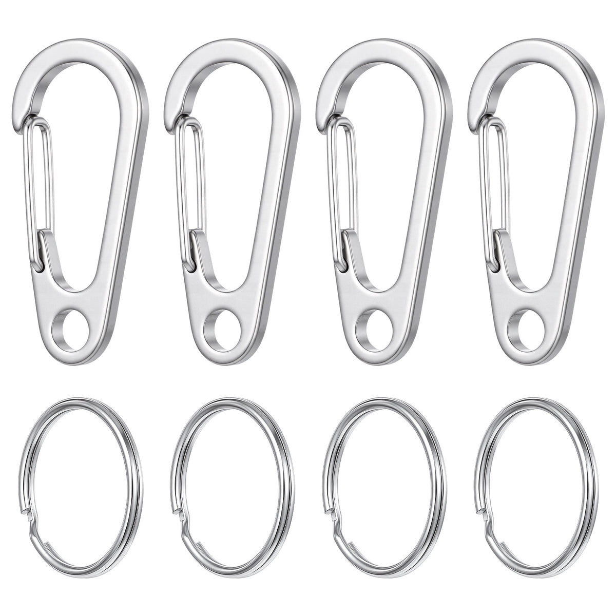4Pcs Stainless Steel Key Chains,Keychain Clip for Purse,Car