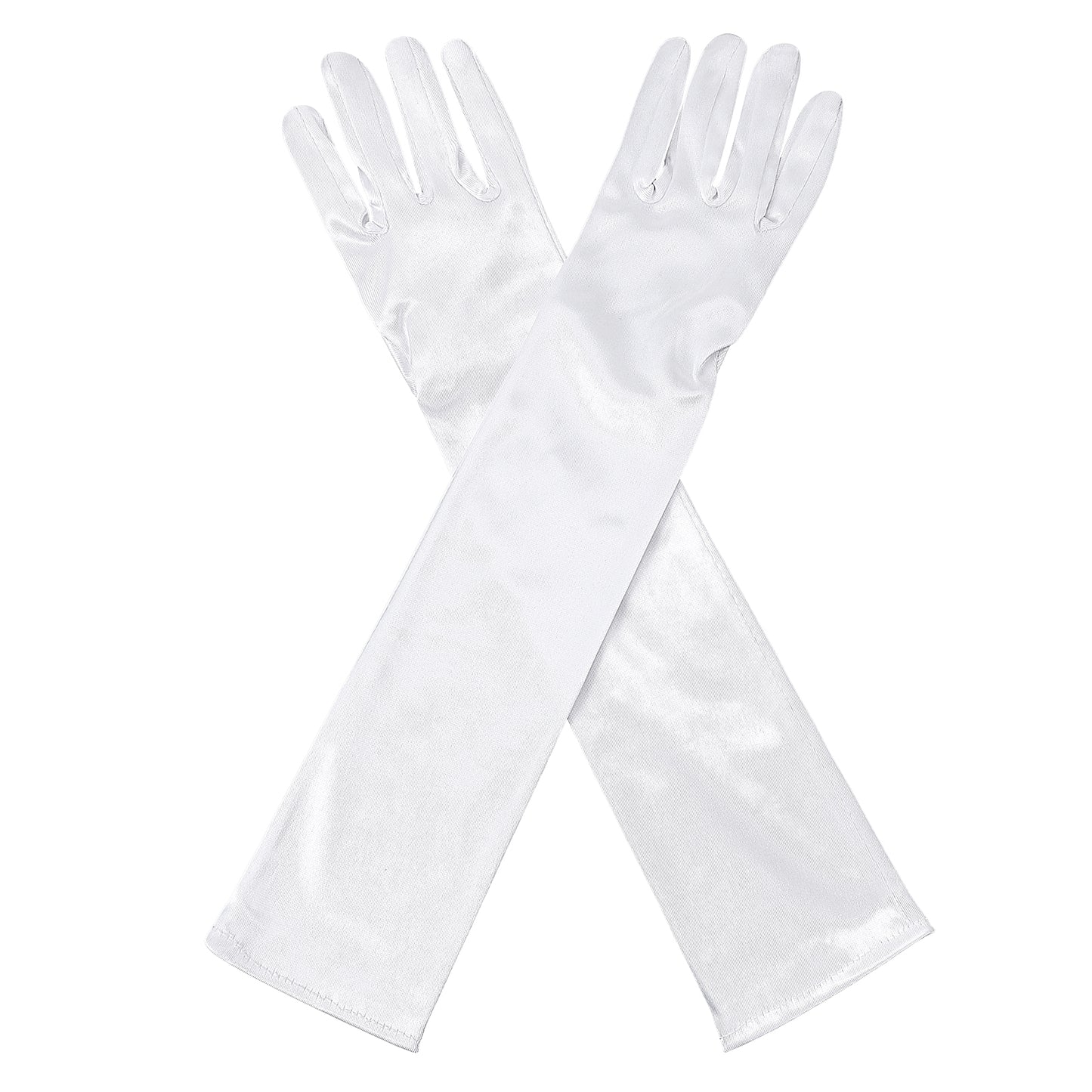 White Princess Gloves for Little Girls Kids White Long Satin Gloves Princess Dress Up Glove for First Holy Communion Halloween Birthday Wedding Costume Party Glove for 3 4 5 6 Year Old Toddler Girls