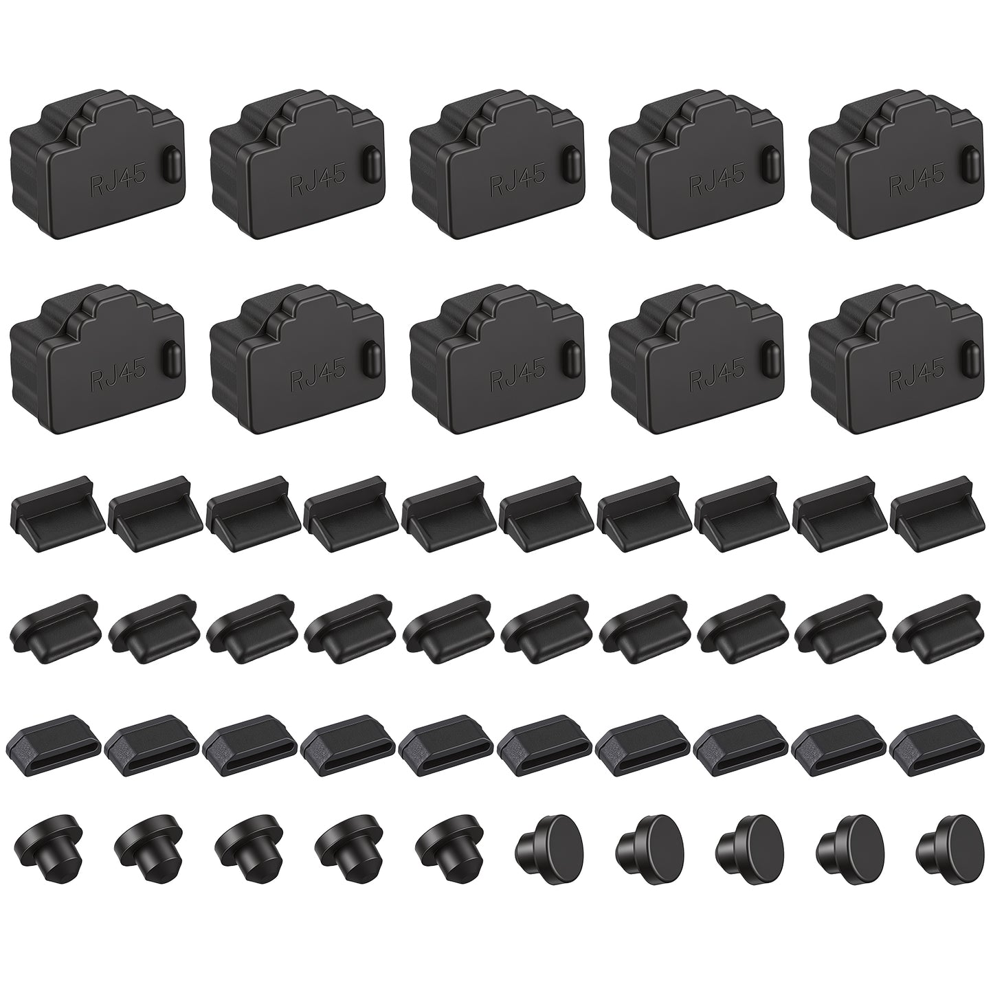 50Pcs Usb C Port Cover Silicone Usb C Dust Plug Black Dust Plugs Caps
