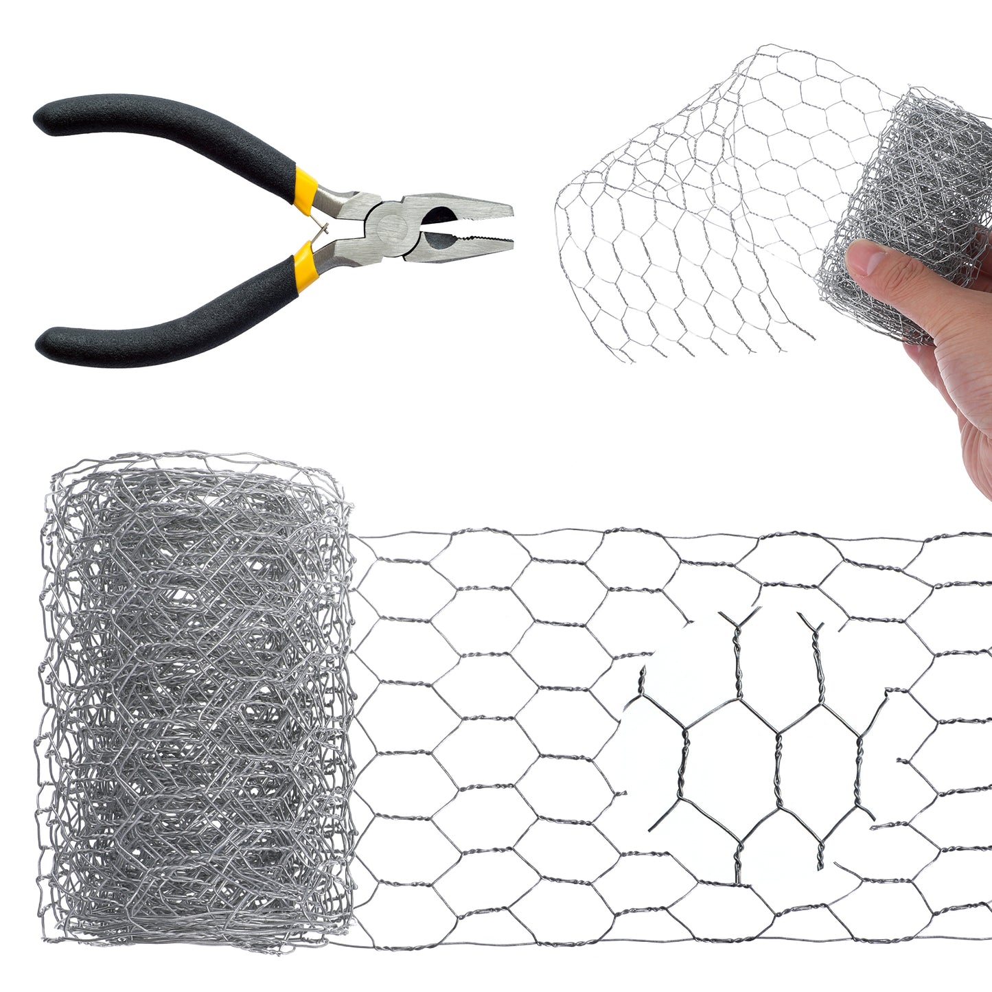 Floral Chicken Wire 3.93x118 Inch Poultry Netting Garden Mesh Netting Hexagonal Floral Wire Nettings for Florals Arrangements Craft Galvanized Coop Barrier Rabbit Cage Silver