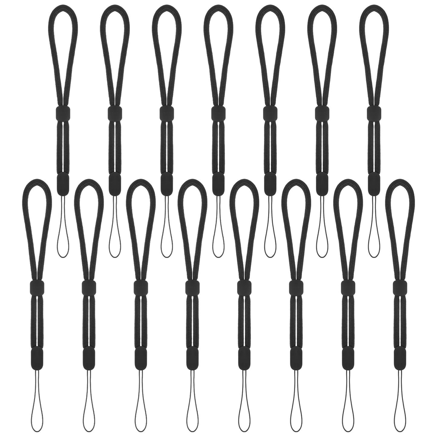 HekouJiub 15Pcs Black Wrist Strap Lanyard Adjustable Wristlet Phone Lanyards 8.26 Inch Camera Wrist Strap for Keys Phone Cases ID Name Tag Badge