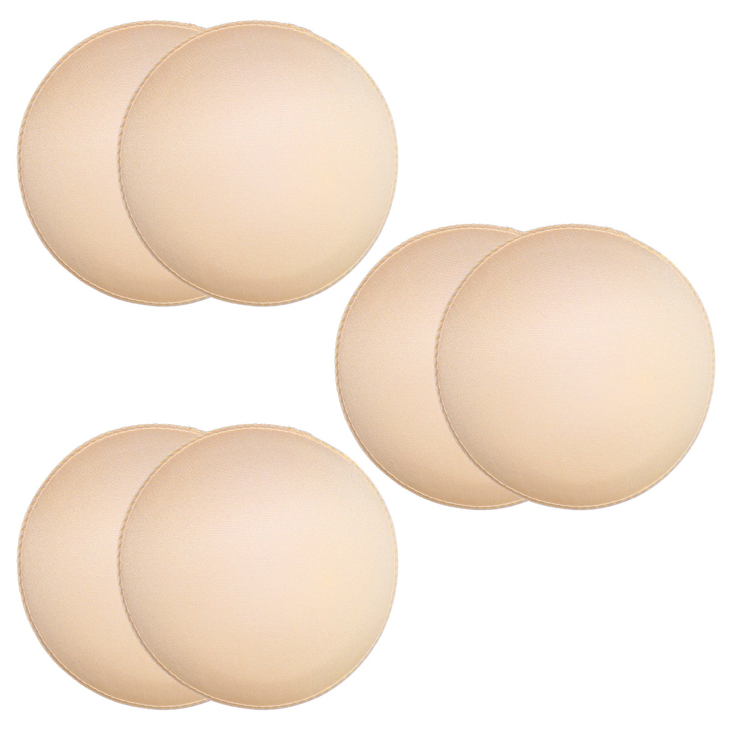 Round Bra Inserts Pads, Removable Washable Bra Cups, For Bikinis Swimsuit Sport Bras, Nylon Spandex Material, Beige Color