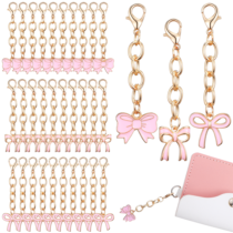 Tucnoeu 30Pcs Bow Keychain, Pink Bow Bag Charms, Cute Bows Party Favors, Gifts for Women, Girls, Birthday Supplies