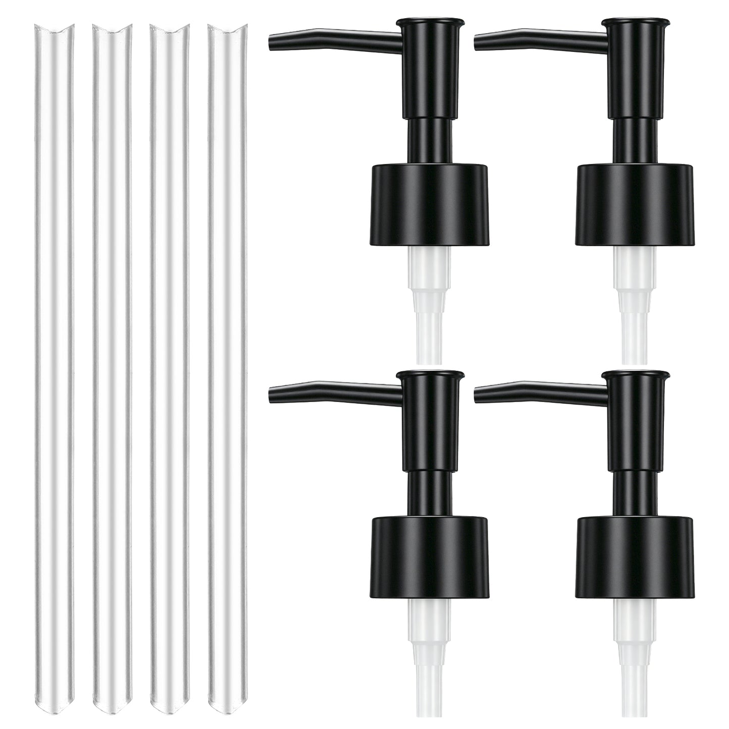 4 Pack Soap Dispenser Pump Replacement, Silver Soap Pump Replacement for Liquid Soap Lotion Dispenser Pumps, Reusable PP Head Soap Dispenser Top for Kitchen Bathroom