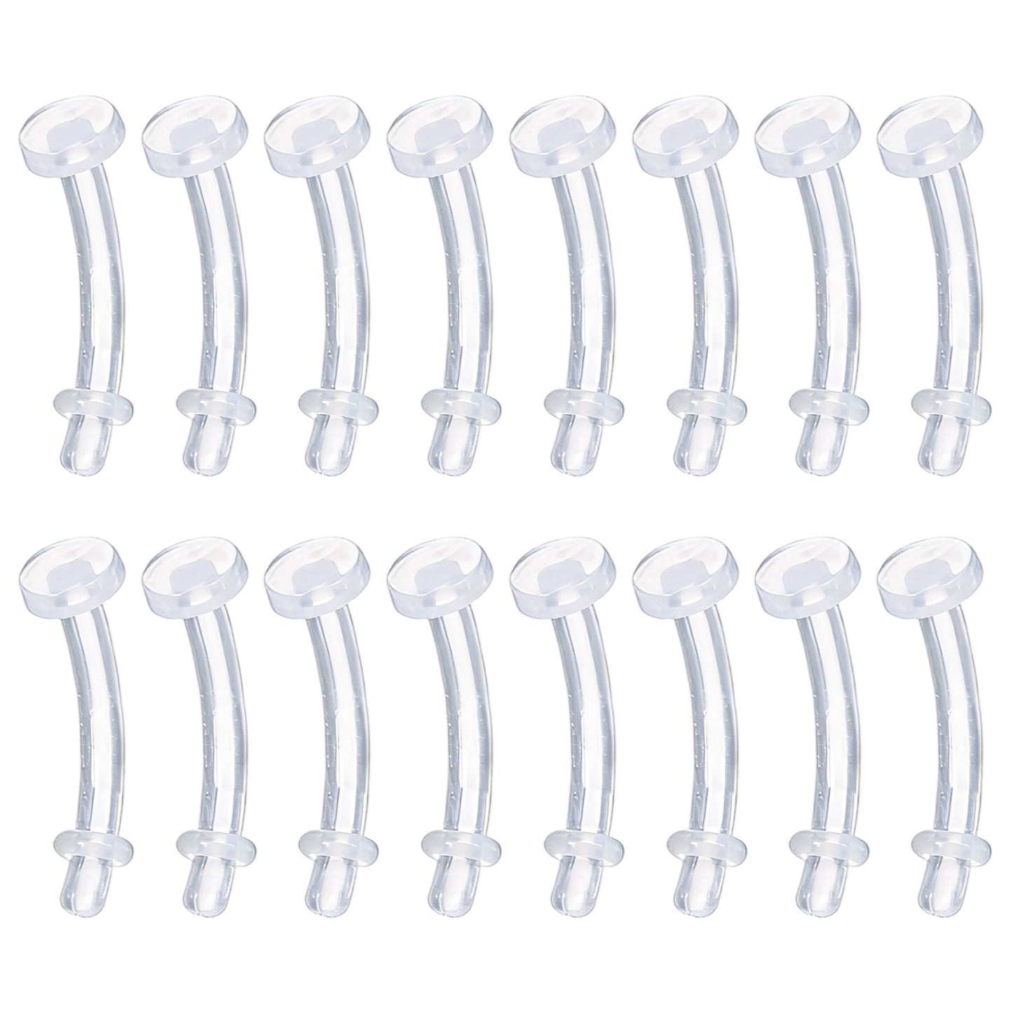Tucnoeu Clear Flexible Belly Button Piercing for Surgery 16g – 16pcs Clear Piercing Jewelry Eyebrow Piercings Prevent Piercings Hole Closure for Sports, Work, Pregnancy