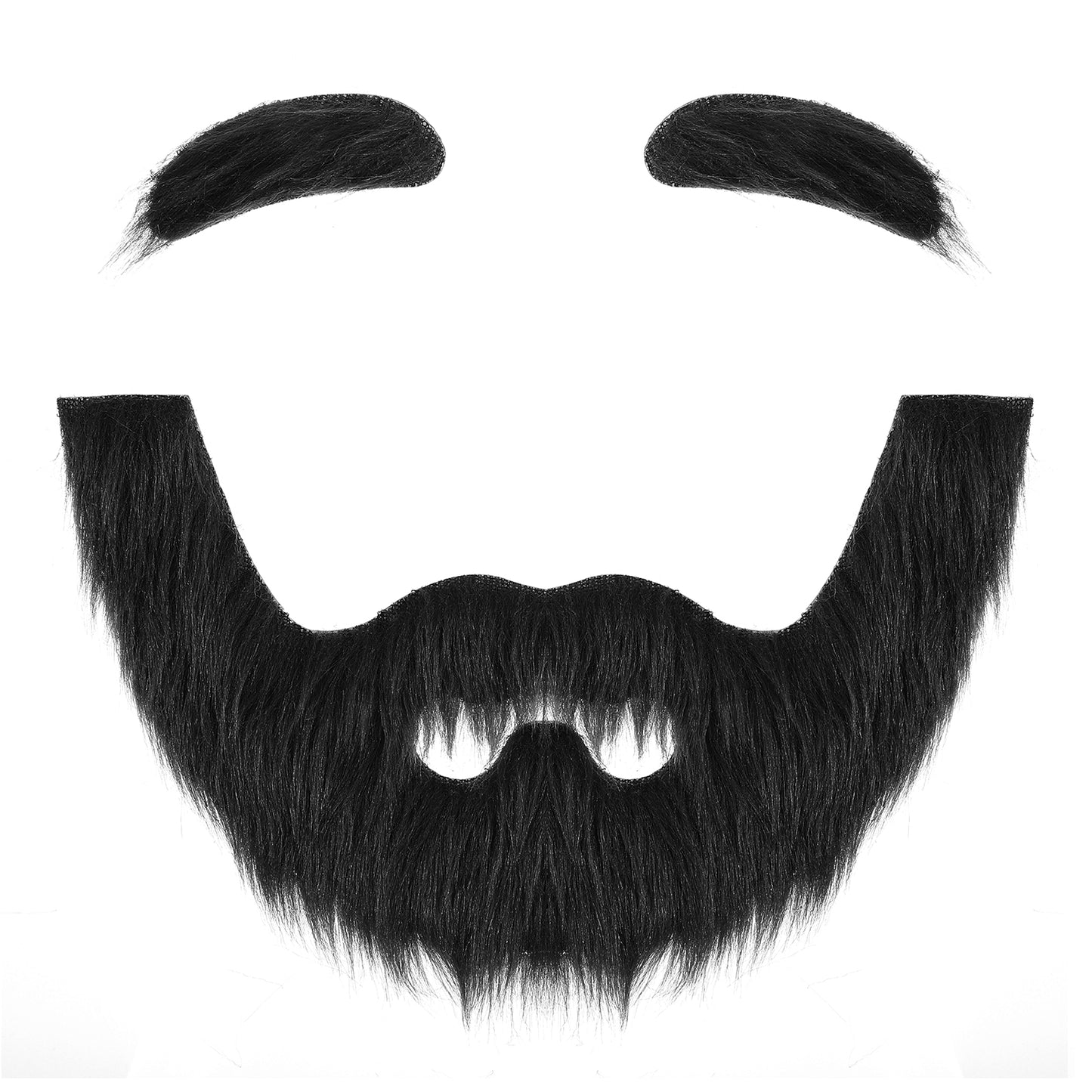 Fake Beards and Fake Eyebrows Self Adhesive Fake Mustache for Cosplay Halloween Party Novelty Cosplay Costume Facial Hair for Adult(Black)