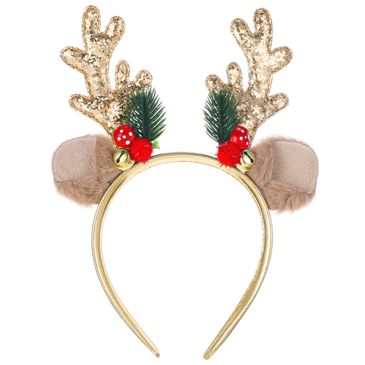 HekouJiub Christmas Headband Glitter Deer Antlers Christmas Headbands Women