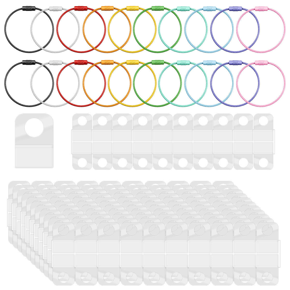 Gemoioio 240pcs Self Adhesive Tabs with 20 Steel Ring for Yoto Card Holders