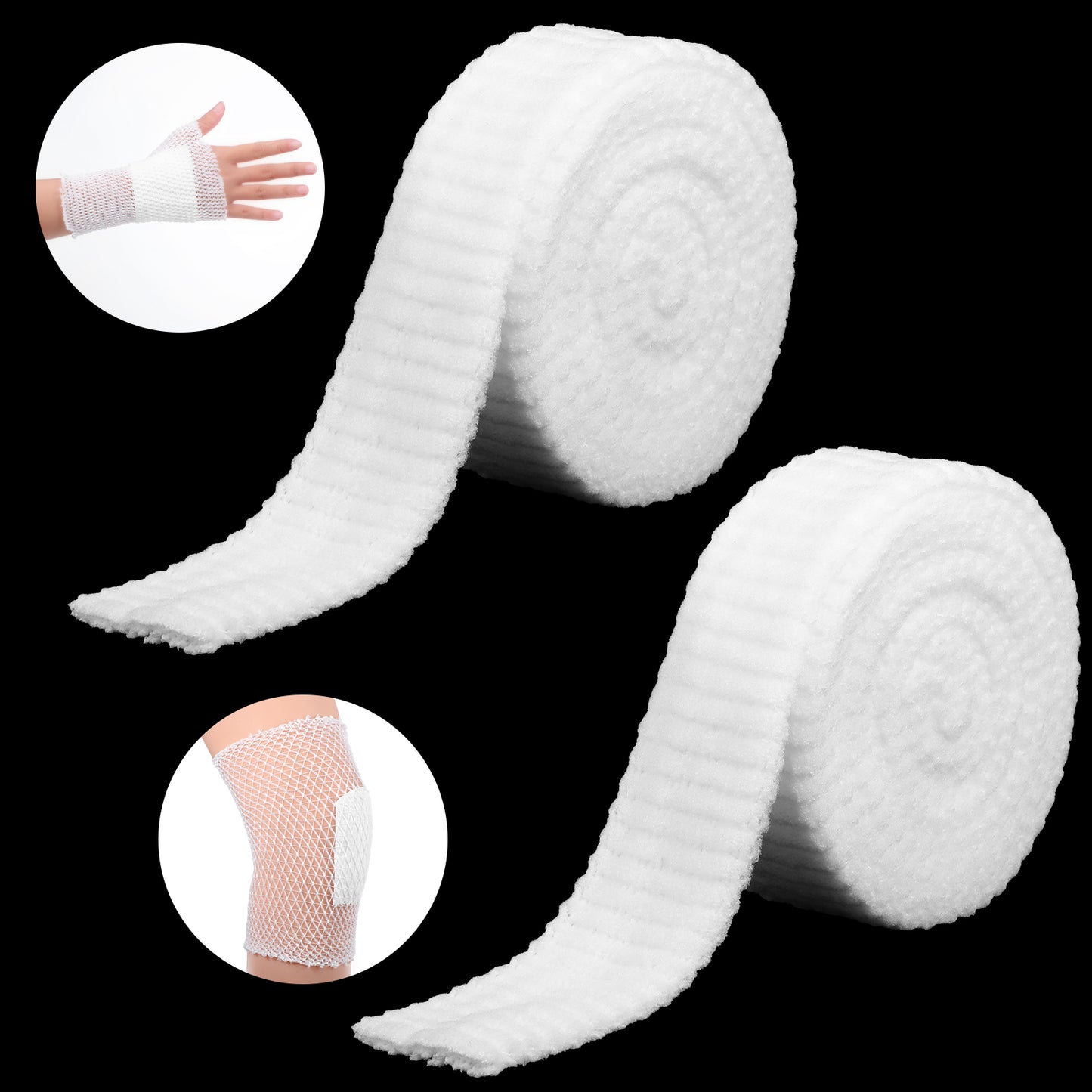 Yolev Tubular Bandage Elastic Tubular Gauze White 2M Net Wound Dressing Stretch Dressing Retainer Mesh Net Bandage Wrap for Arm Leg or Foot Without The Use of Adhesive Tape