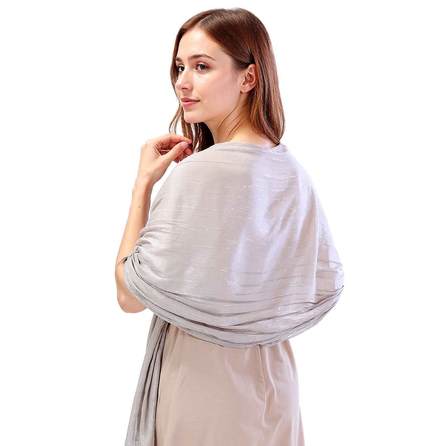 Women's Scarf Shawls and Wraps, Silver Gray Fashion Scarf for Wedding Bridesmaid Gifts