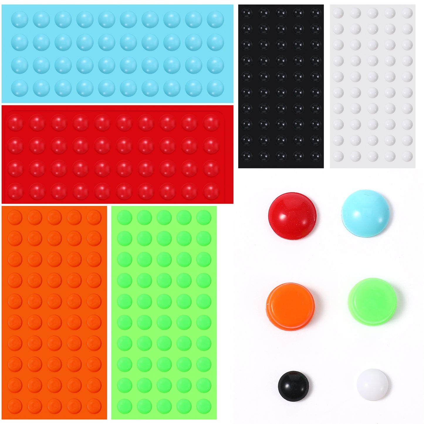280 Pcs Bump Dots for Visually Impaired - Low Vision Aids Braille Stickers Raised Tactile Dots for Elderly, Blind, Low Vision Aids - 0.2 0.3 0.4 0.5 Inch Silicone Markers