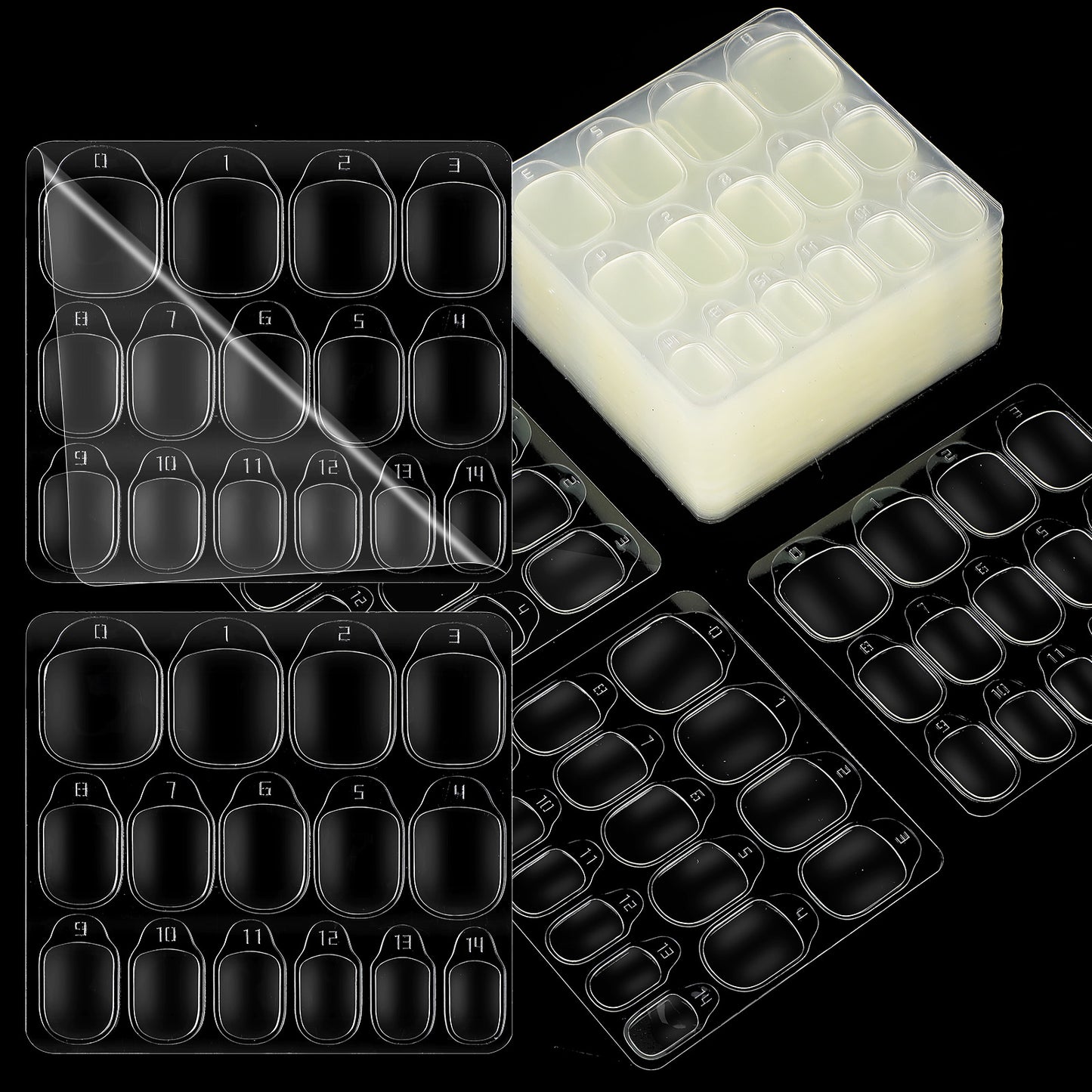 600 Pcs Nail Sticky Tabs 15 Sizes False Nail Glue Stickers Waterproof Press On Sticky Tabs Clear Double Sided Sticky Jelly Gel Press on Nail Adhesive Tabs for Nails Most Fingernails (20 Sheet)
