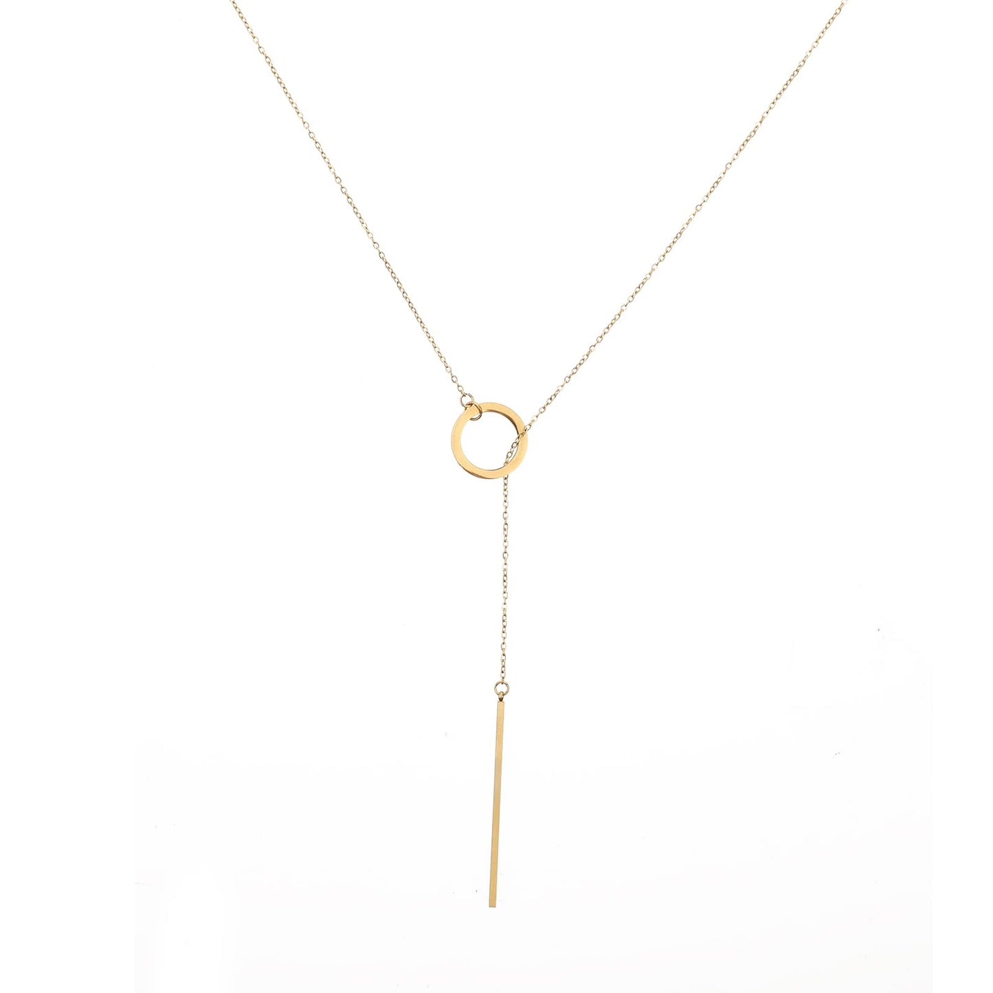 DIVINA VITAE Lariat Necklace for Women 14k Gold Plated Layered Necklaces Gold Bar Necklace Y-Shaped Long Gold Necklace for Women Gold Jewelry Gift