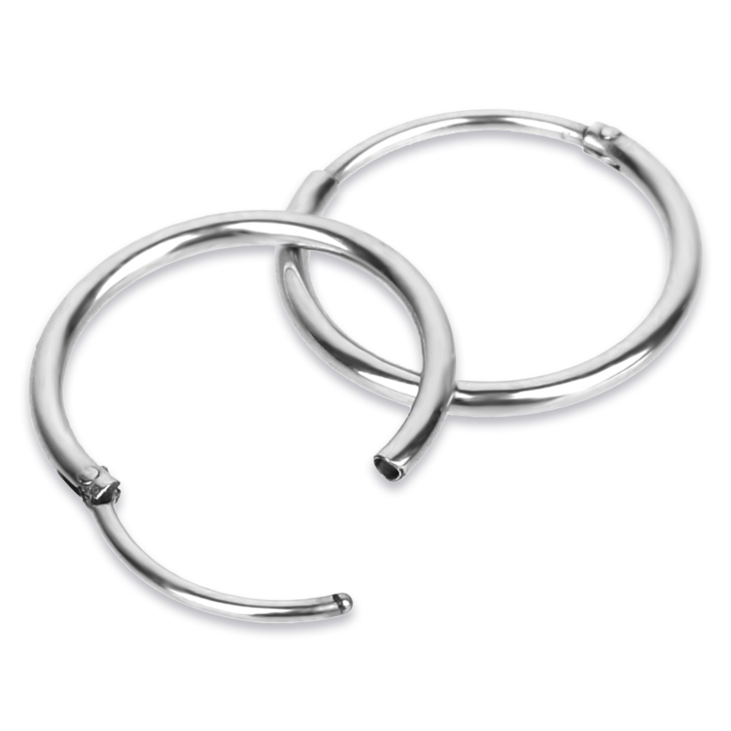 A Pair of Small Hoops Earrings for Women,Silver Cartilage Hoop Earring,Piercing Jewellery Tiny Hoop Earring(1.2 x 12mm)