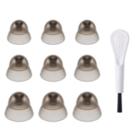 9pcs Silicone Hearing Aid Dome with Brush Gray Domes Replacement Accessories Double Layer Open Domes Washable Anti Static Hearing Aid Accessories for Seniors(3 Size)