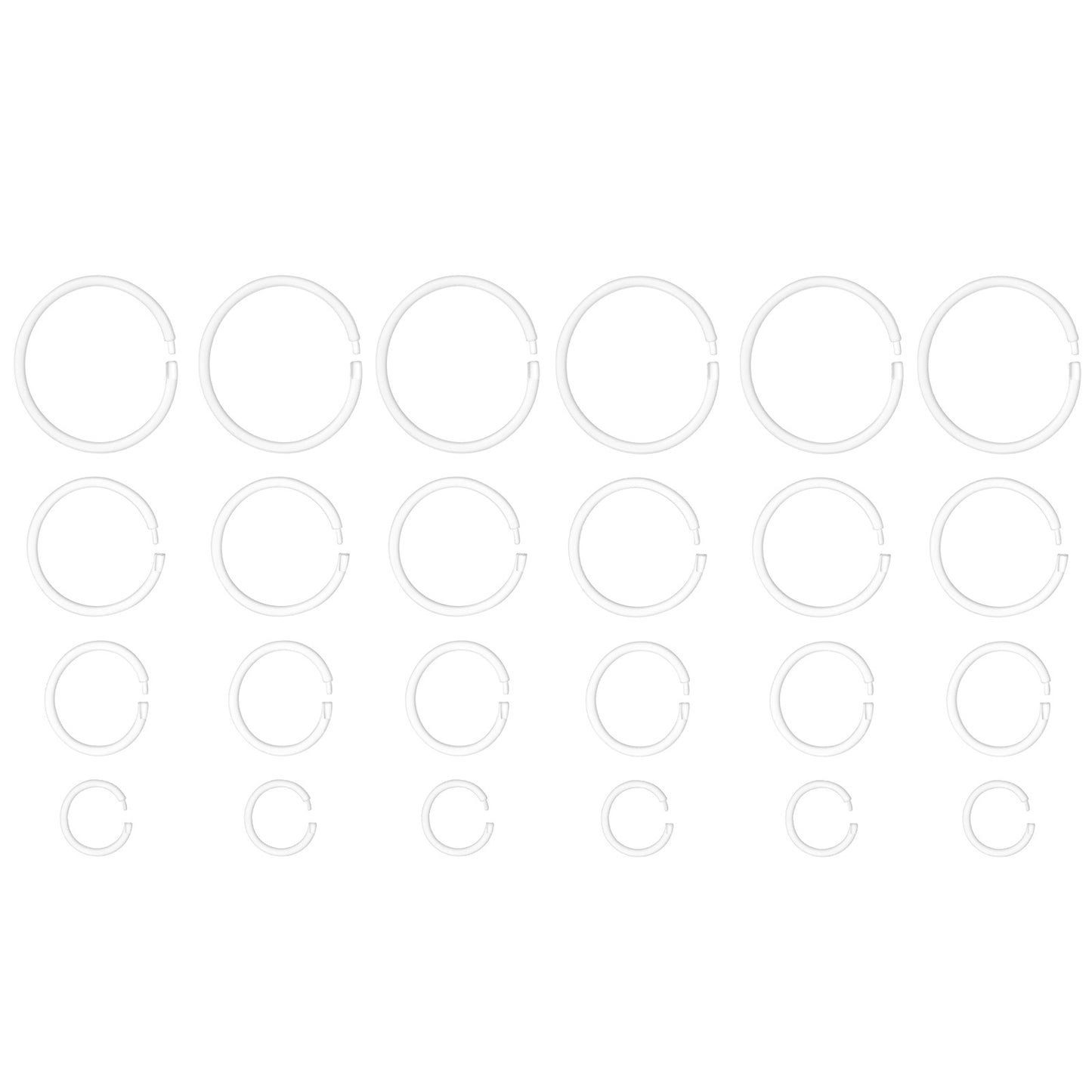 HekouJiub 24 Pcs Piercing Retainers Acrylic Clear Nose Piercing Hoop Clear Nose Ring, Invisible Horseshoe Ring, Ear Piercings Retainer(6/8/10/12mm)