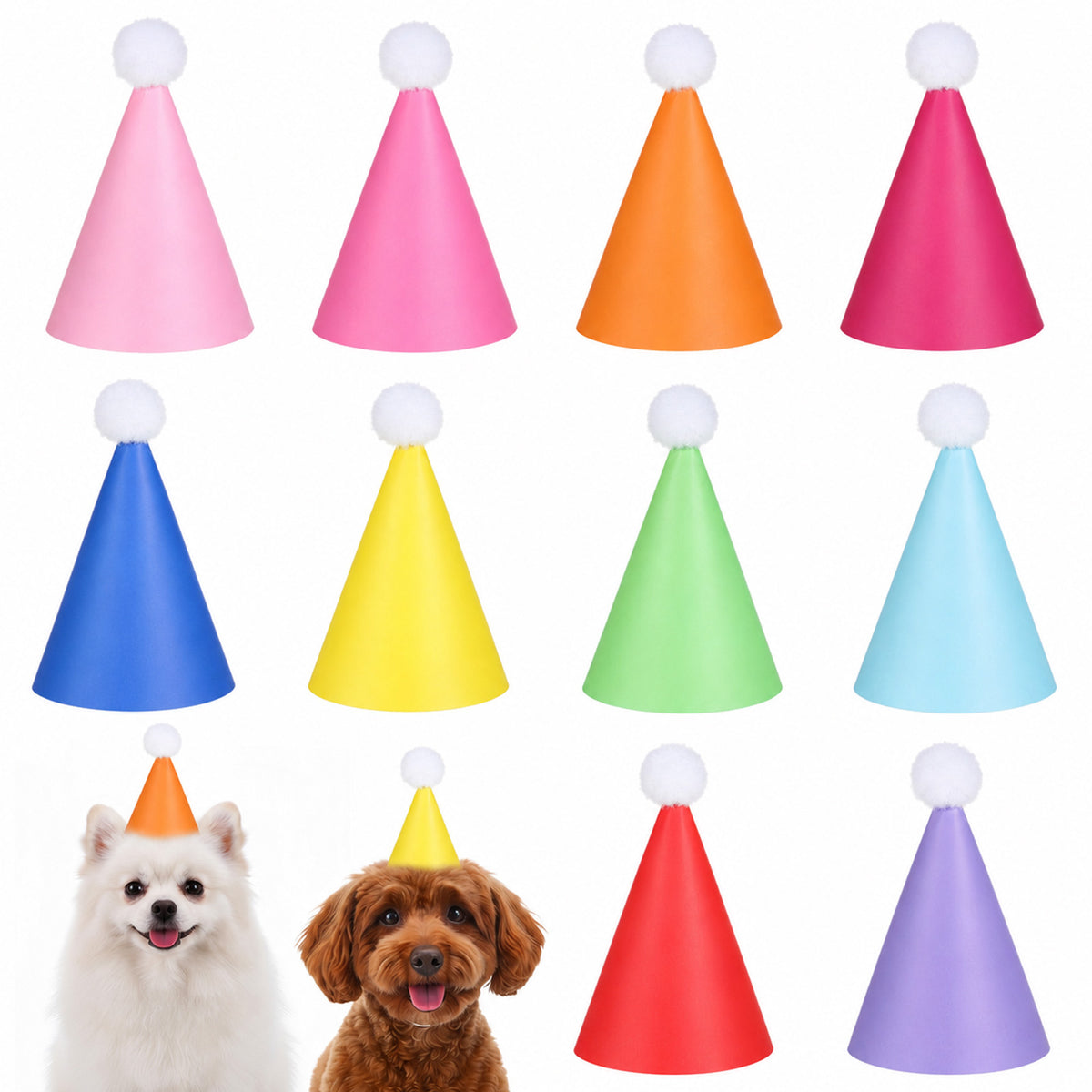 10pcs Colorful Mini Party Hats, Paper Cute Party Hat for Stuffed Animals