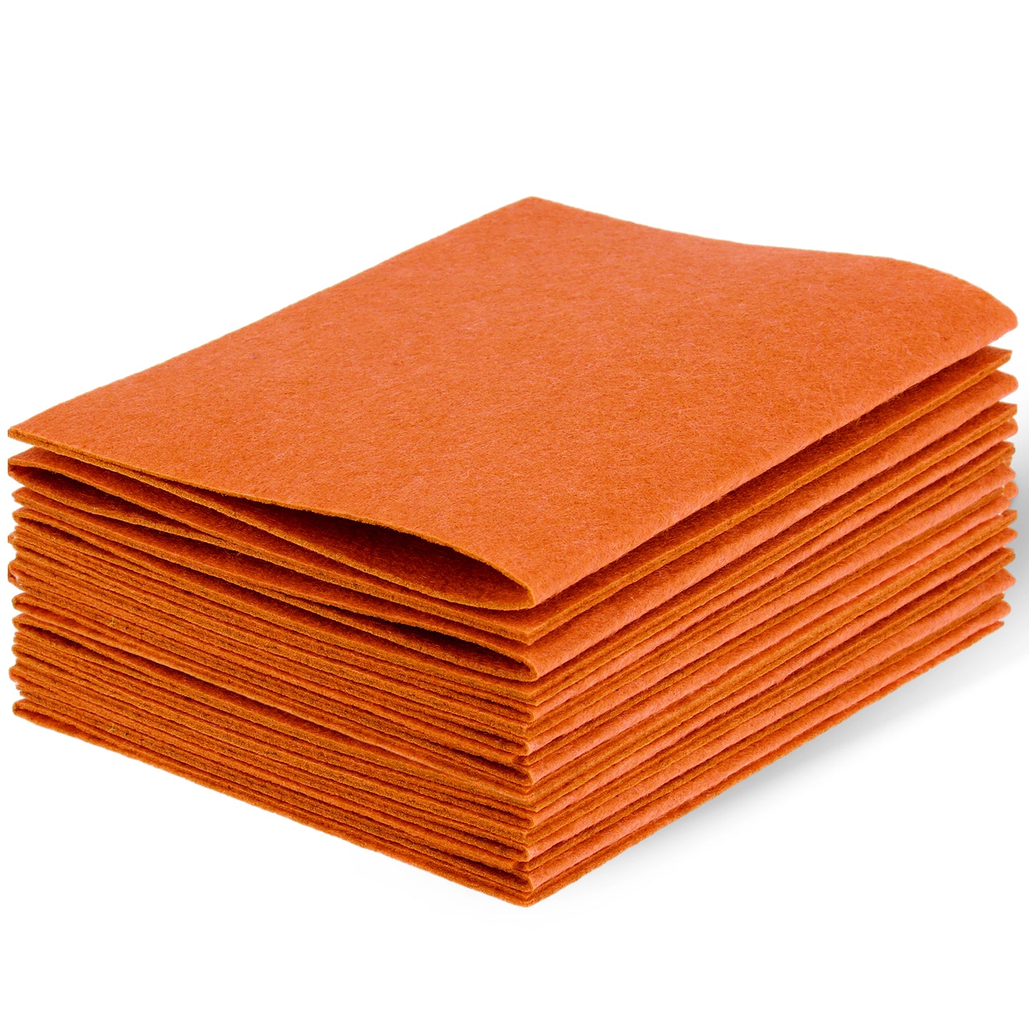 Felt Sheets Fabric, 7" x 11" Felt Fabric for Crafts 10Pcs Halloween Christmas Fabric Fall Felt for DIY and Sewing Projects(Orange Color)