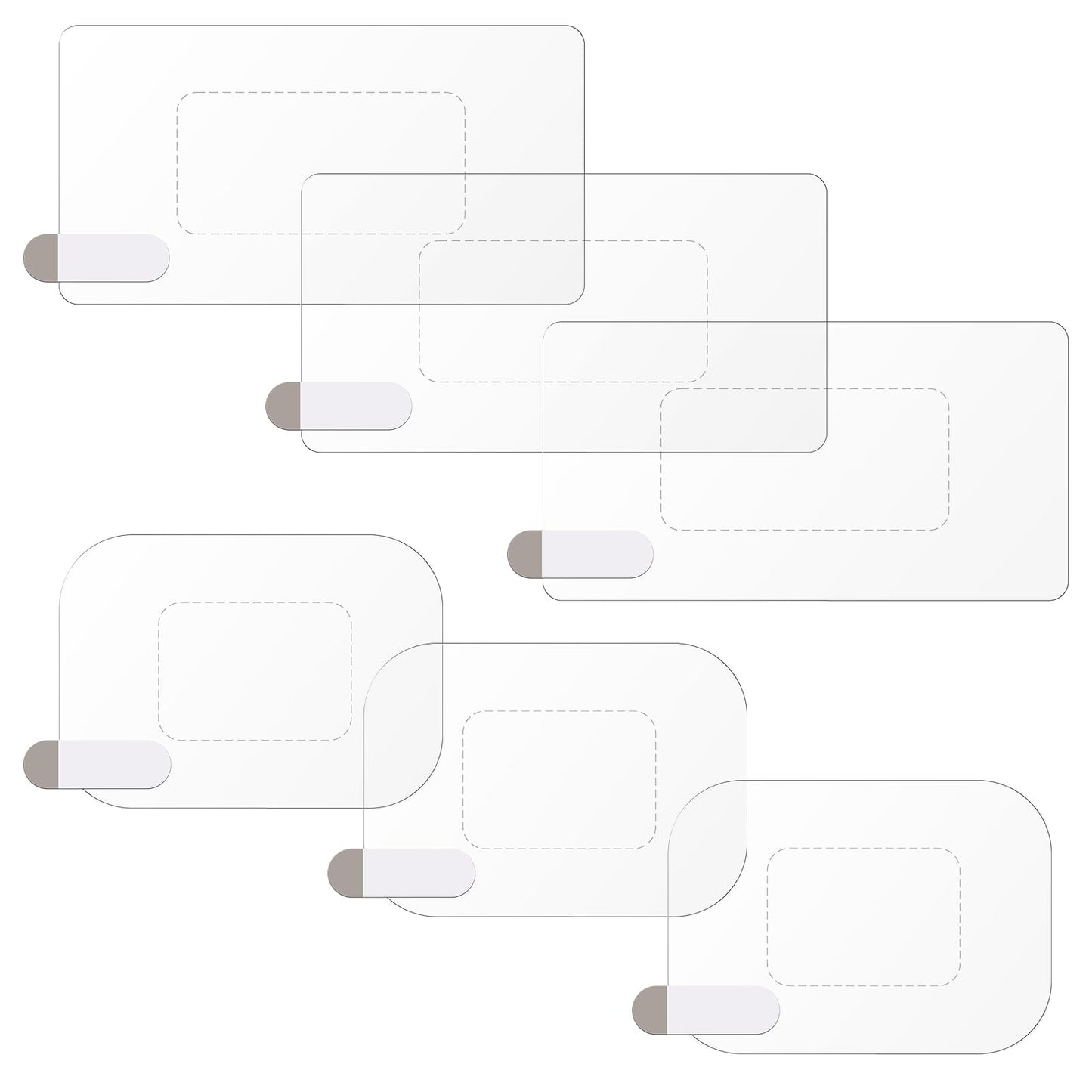 6 Pcs Dash Cam Stickers for Cars Electrostatic Windshield Dashcam Stickers Sturdy Adhesive for Dash Cam & Phone Mounting, Prevents Scratching & Falling, Easy to Apply