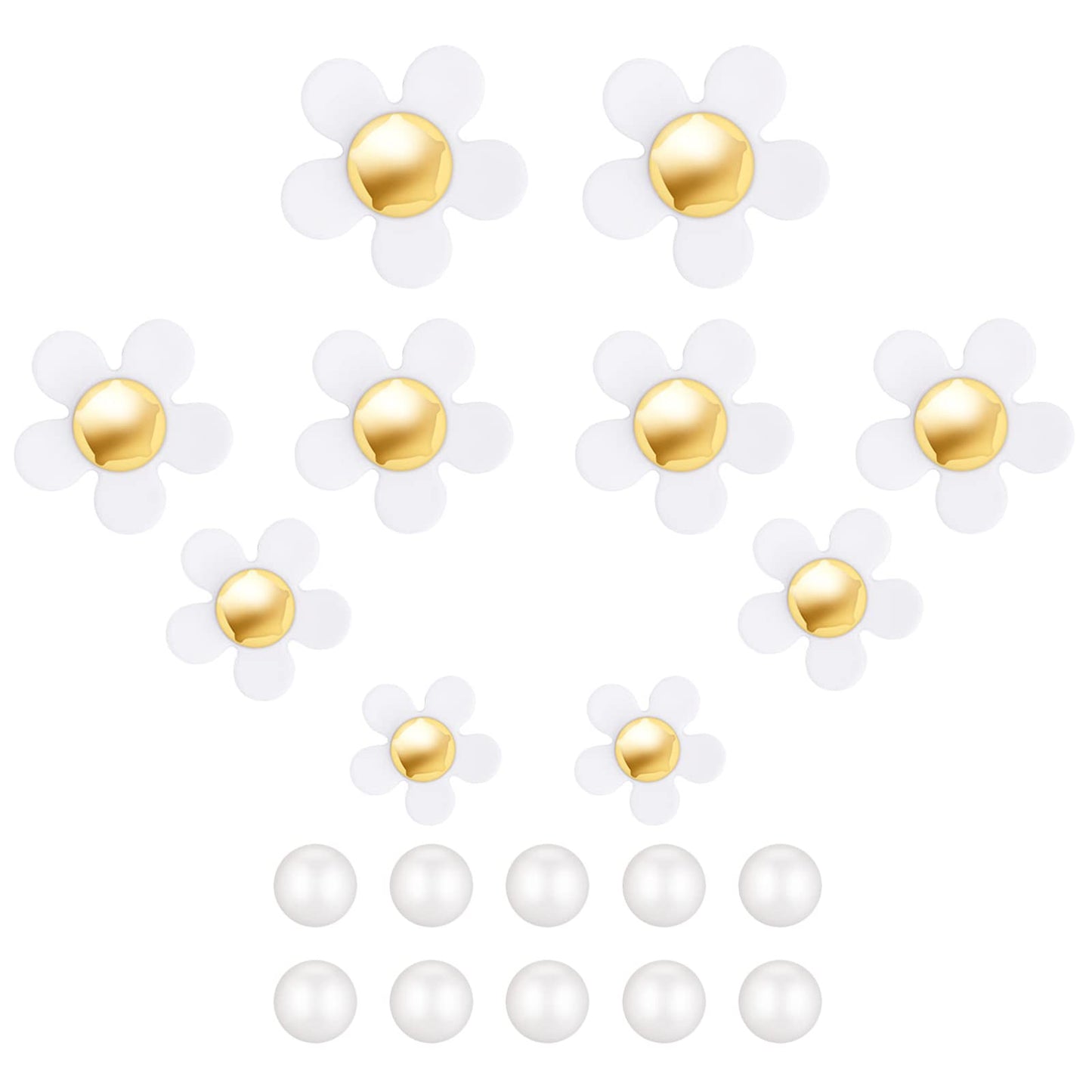 Lusofie 20PCS Pearl and Flower charms for Women and Girls Designer Shoe charms Cute Flower Pins, Cool Trendy Shoe Decoration, Luxury Clog Accessories Wristband,