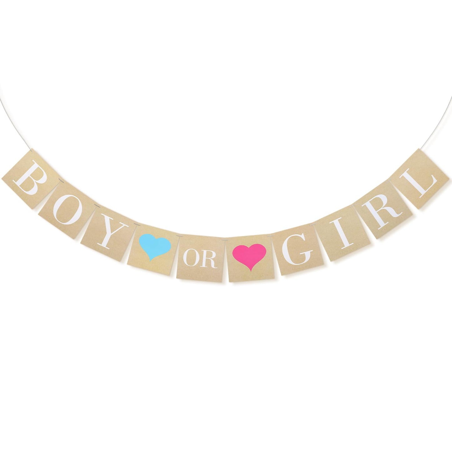 Boy or Girl Banner Kraft paper Gender Reveal Banner for Boy or Girl Baby Shower Reveal Party Gender Reveal Sign for Pregnant Mommy Gift Party Decorations