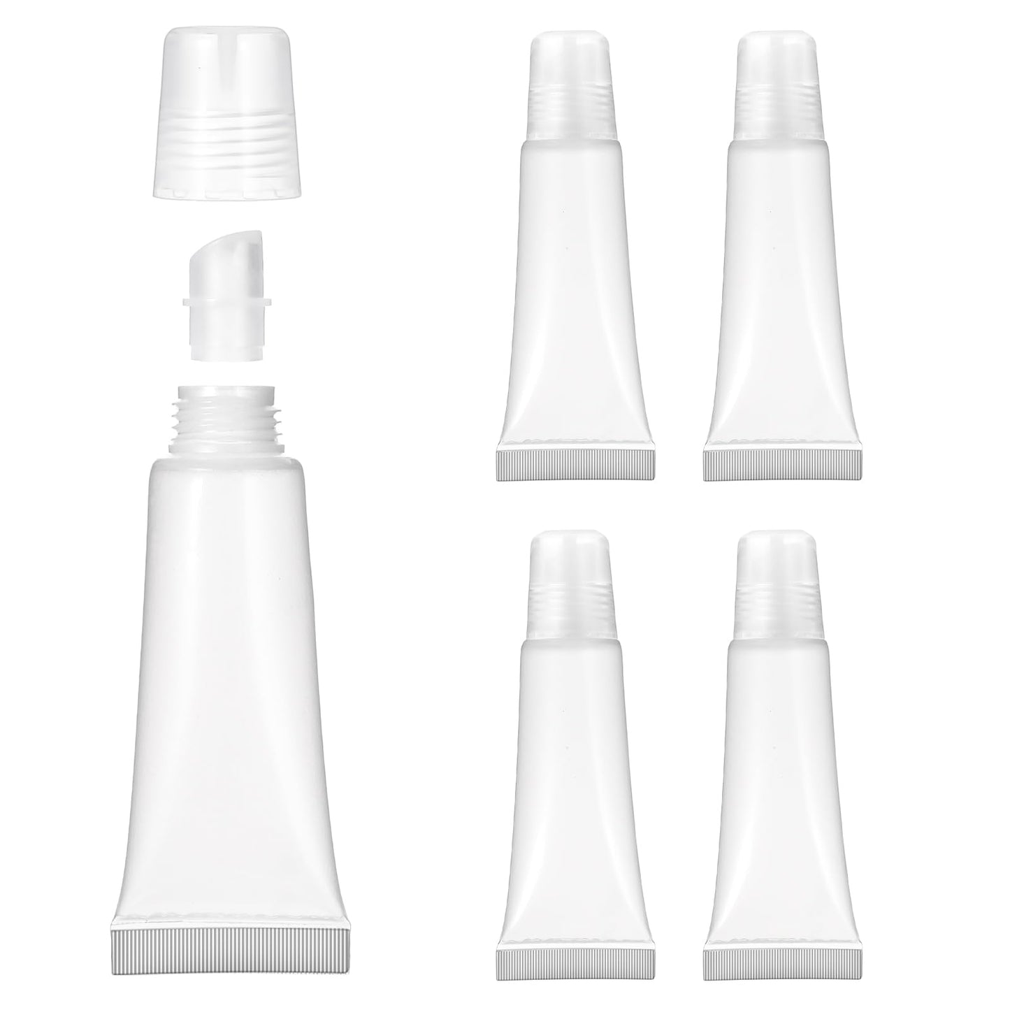 8 Pcs Empty Lip Gloss Tubes 10ml Clear Lip Balm Travel Toothpaste Containers Refillable Lip Gloss Squeeze Tubes Small Cosmetic Squeeze Bottles Mini Lipgloss Tubes for DIY Lip Gloss Travel Toiletries