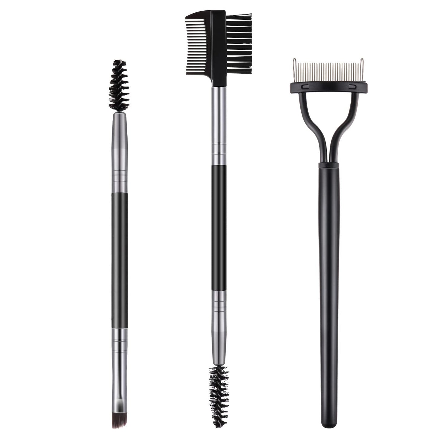 Lusofie 3Pcs Eyelash Separator Tool, Eyelash Comb Eyebrow Spoolie Brush&Comb Double Head Eye Brow Grooming Brush Set Eye Makeup Tools