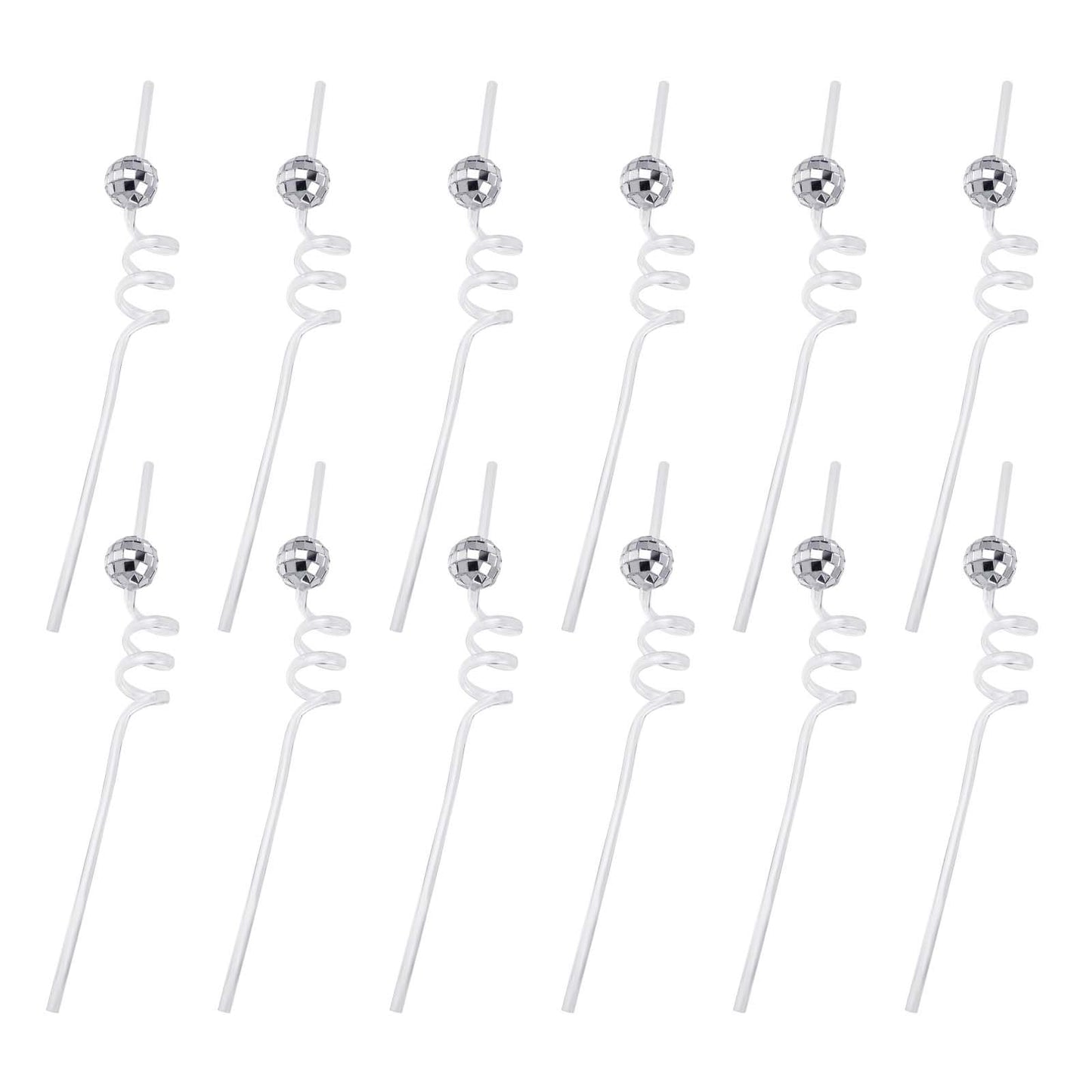 Yolev 12 Pack Disco Ball Straws Mirror Disco Ball Straws 70s Disco Decorative Straws Mini Disco Straw Decor Disco Party Decorations for Disco Party Home Bar Karaoke Birthday Party Wedding Christmas