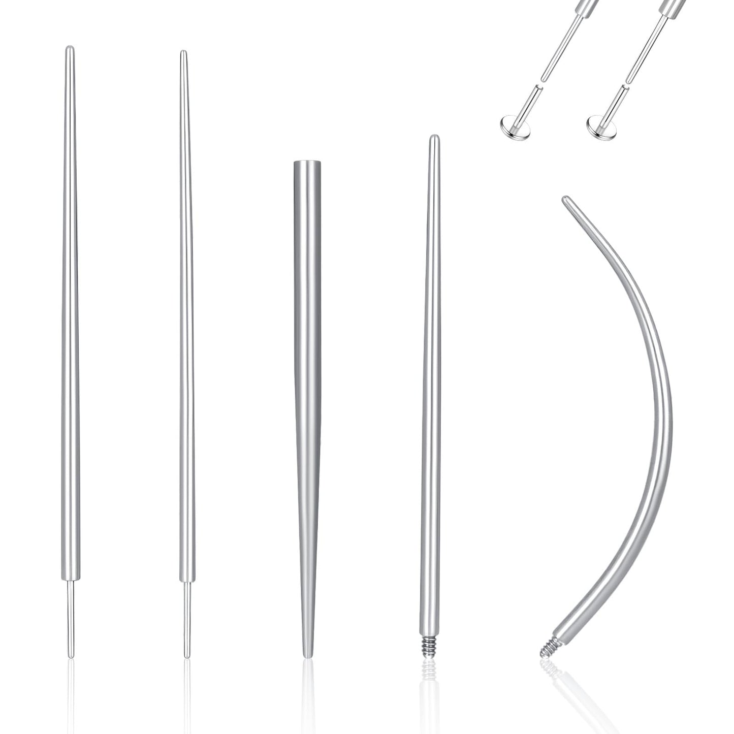 Gemoioio 14G 16G Piercing Kit, Piercing Tools for Changing Jewelry, Stainless Steel Taper & Application Tool for Ear Nose Lip, Threadless Insertion Pin Tool for Body Piercings