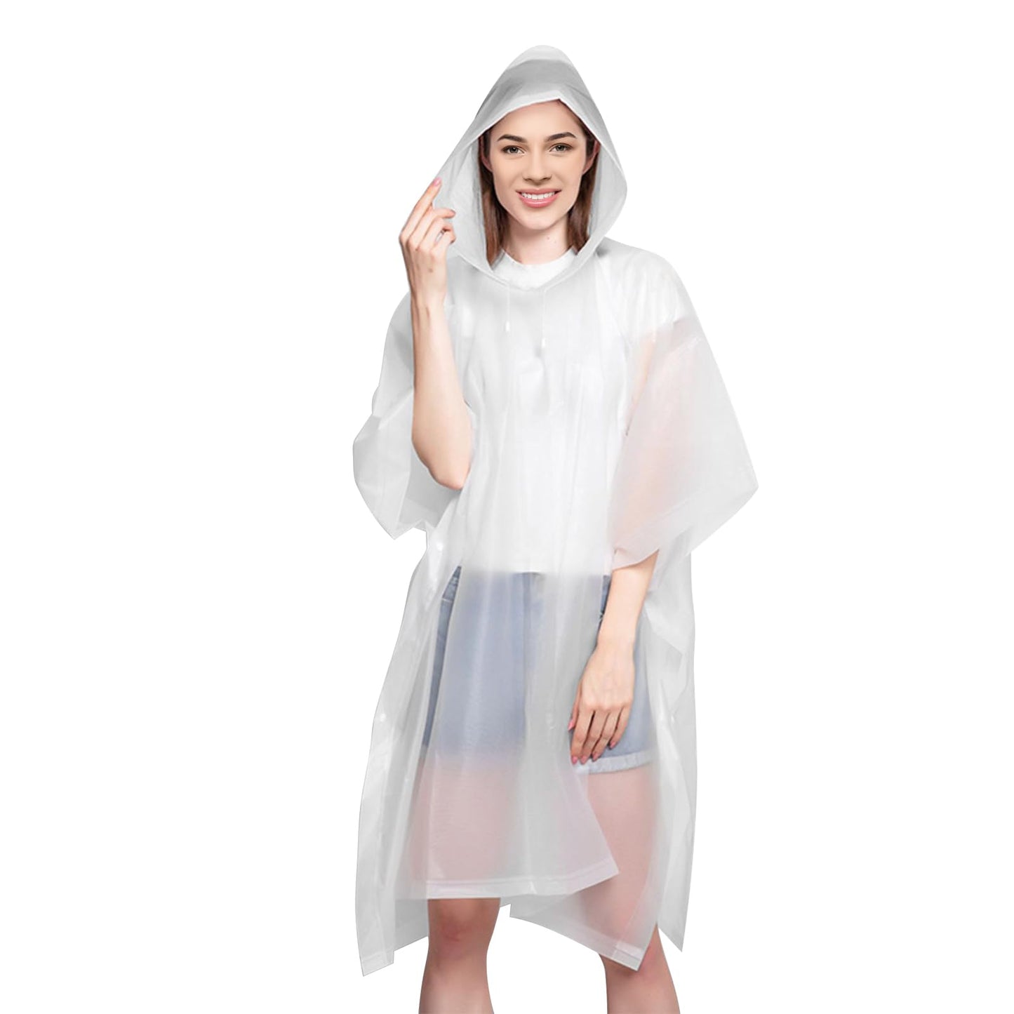 Reusable Rain Coat Adults with Hood,Reusable Rain Poncho for Adults,EVA 15mm Thickened Rain Poncho Adult Waterproof Raincoat Clear Rain Poncho for Camping, Hiking and Travel Outdoor Accessories